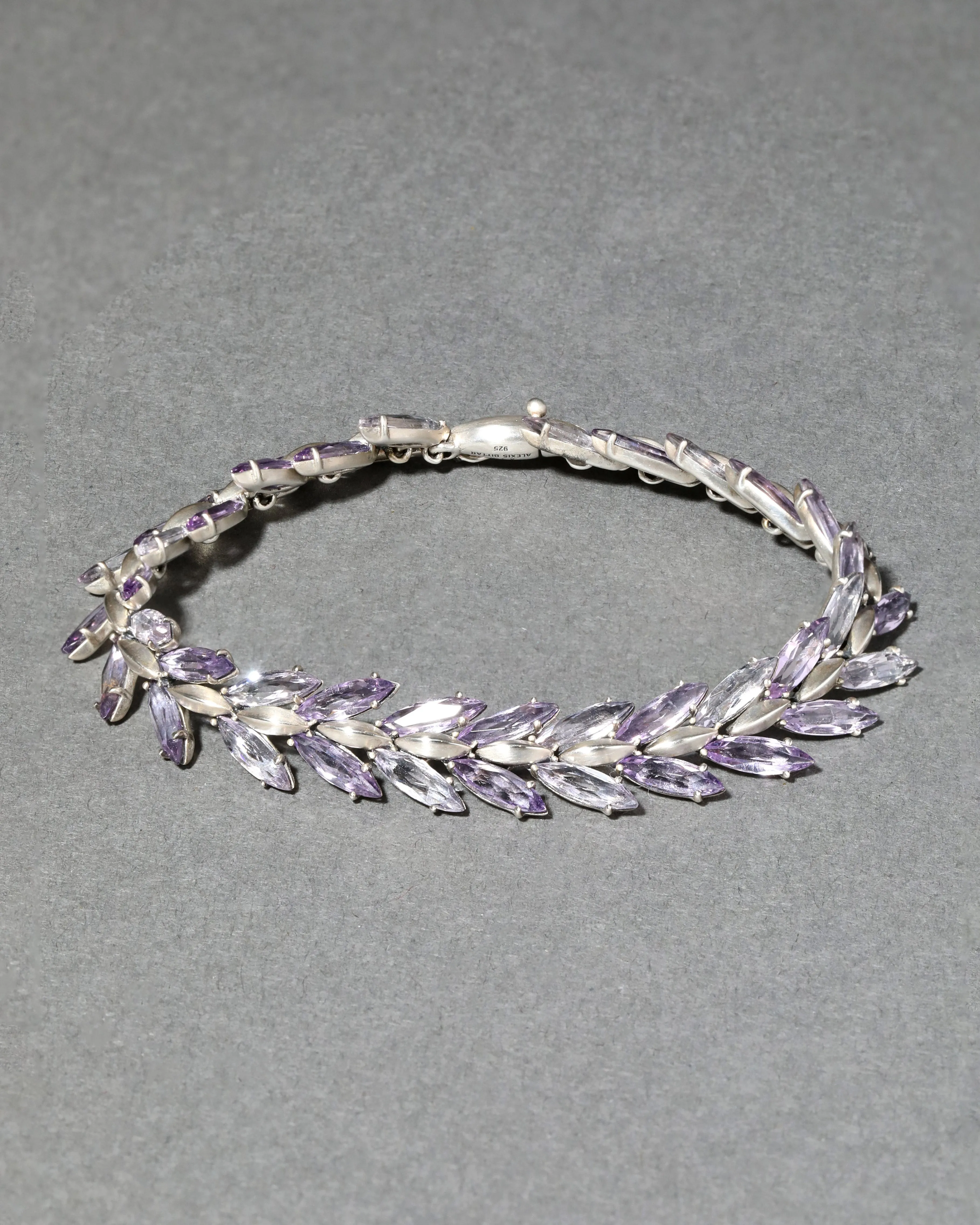 Archive Fine Sterling Silver Triple Amethyst Marquise Line Bracelet sold by Alexis Bittar