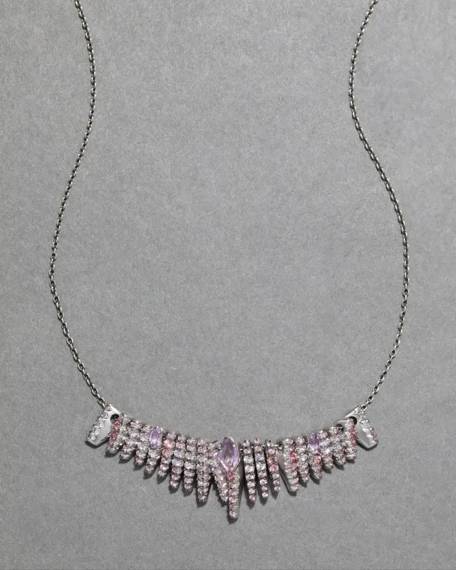 Archive Fine Sterling Silver with Amethyst, Pink Tourmaline and Purple Sapphire Fringe Necklace sold by Alexis Bittar