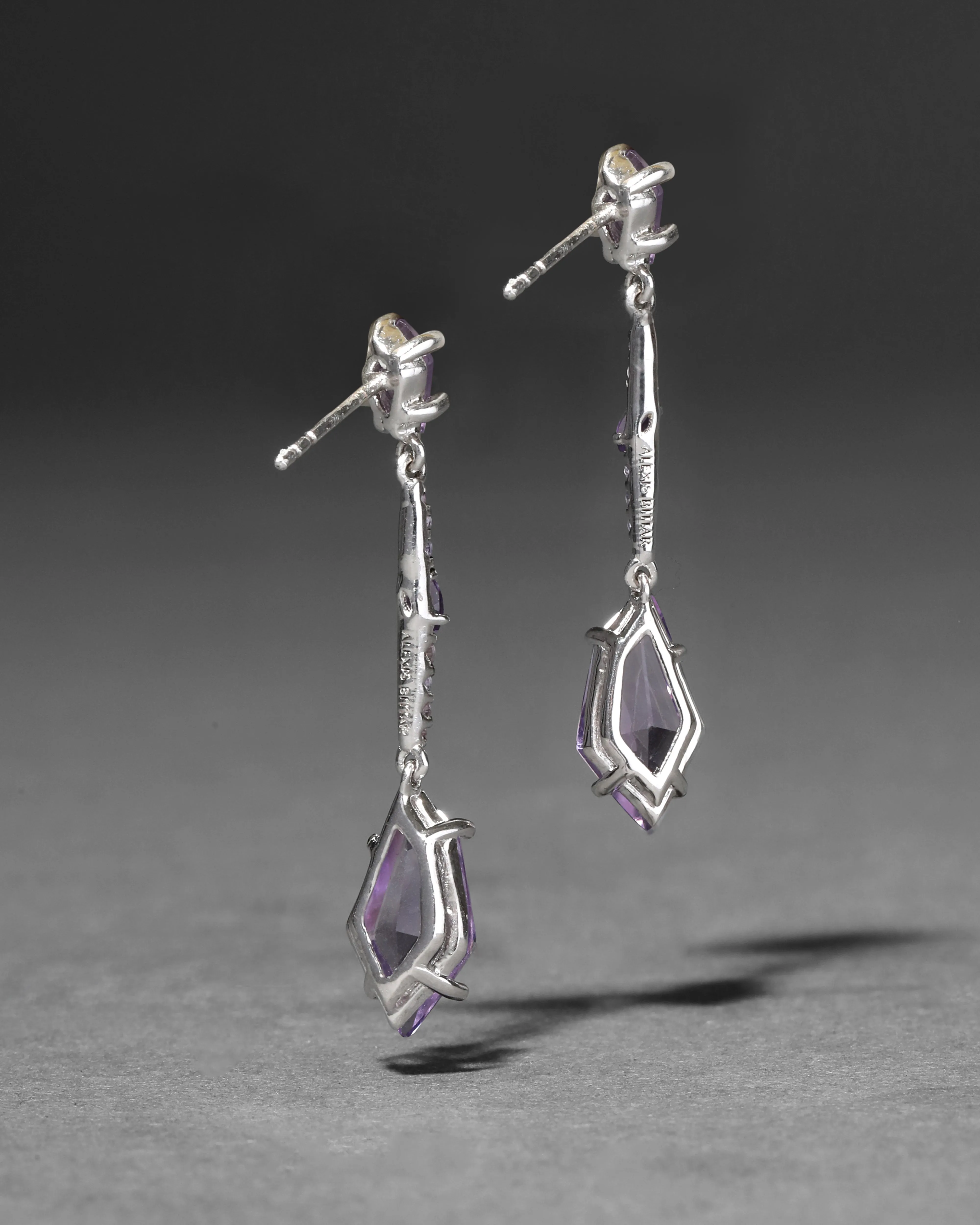 Archive Fine Sterling Silver Amethyst and Purple Sapphire Post Drop Earring sold by Alexis Bittar product image thumbnail 2