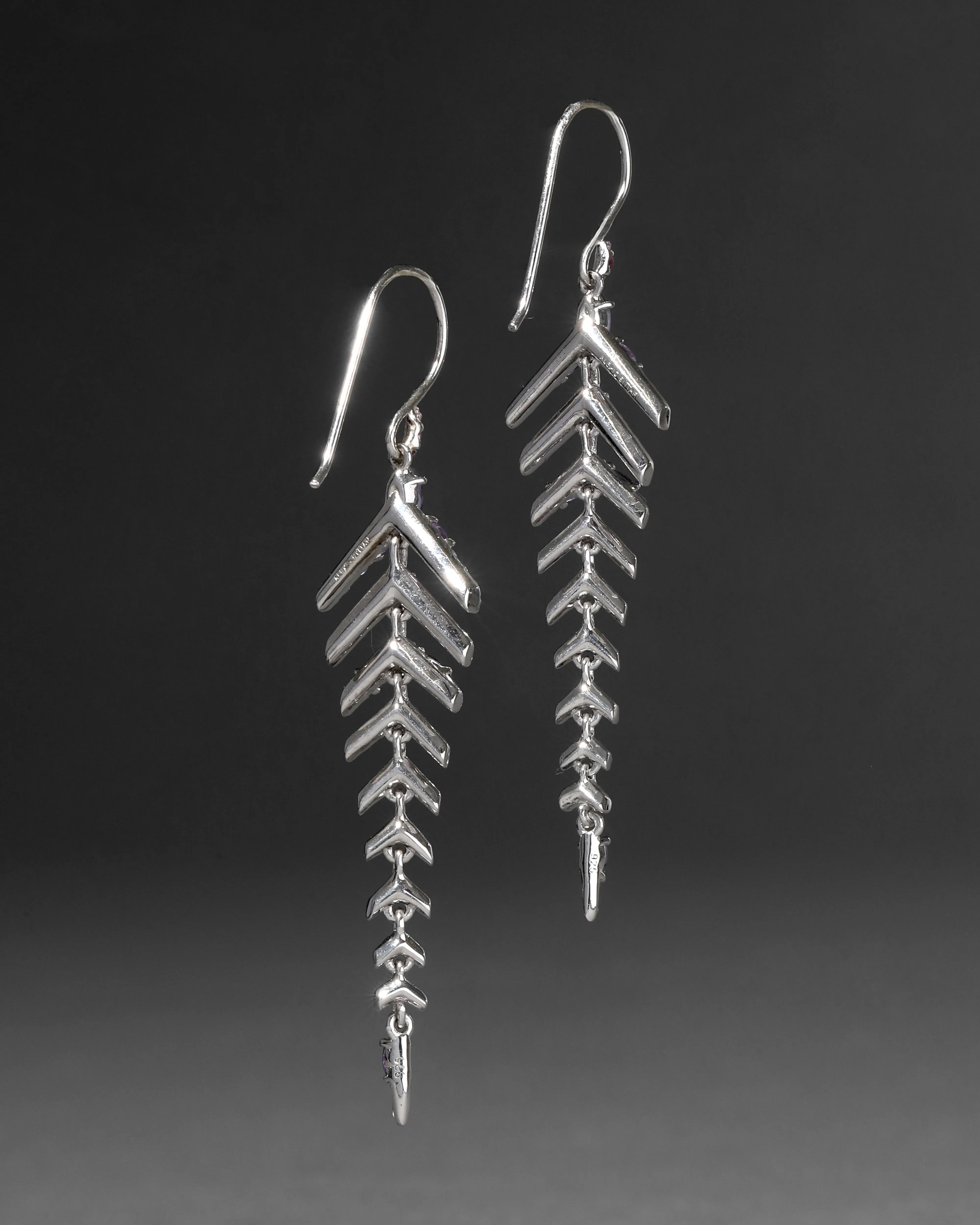 Archive Fine Sterling Silver with Amethyst, Purple Sapphire and Pink Tourmaline Drop Earring sold by Alexis Bittar product image thumbnail 2