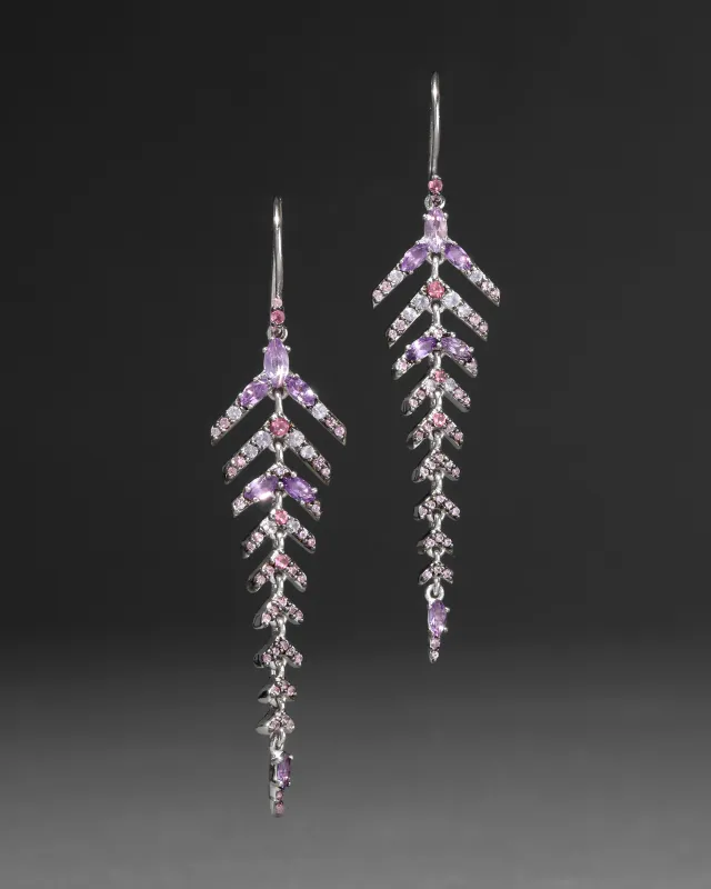 Archive Fine Sterling Silver with Amethyst, Purple Sapphire and Pink Tourmaline Drop Earring made by Alexis Bittar
