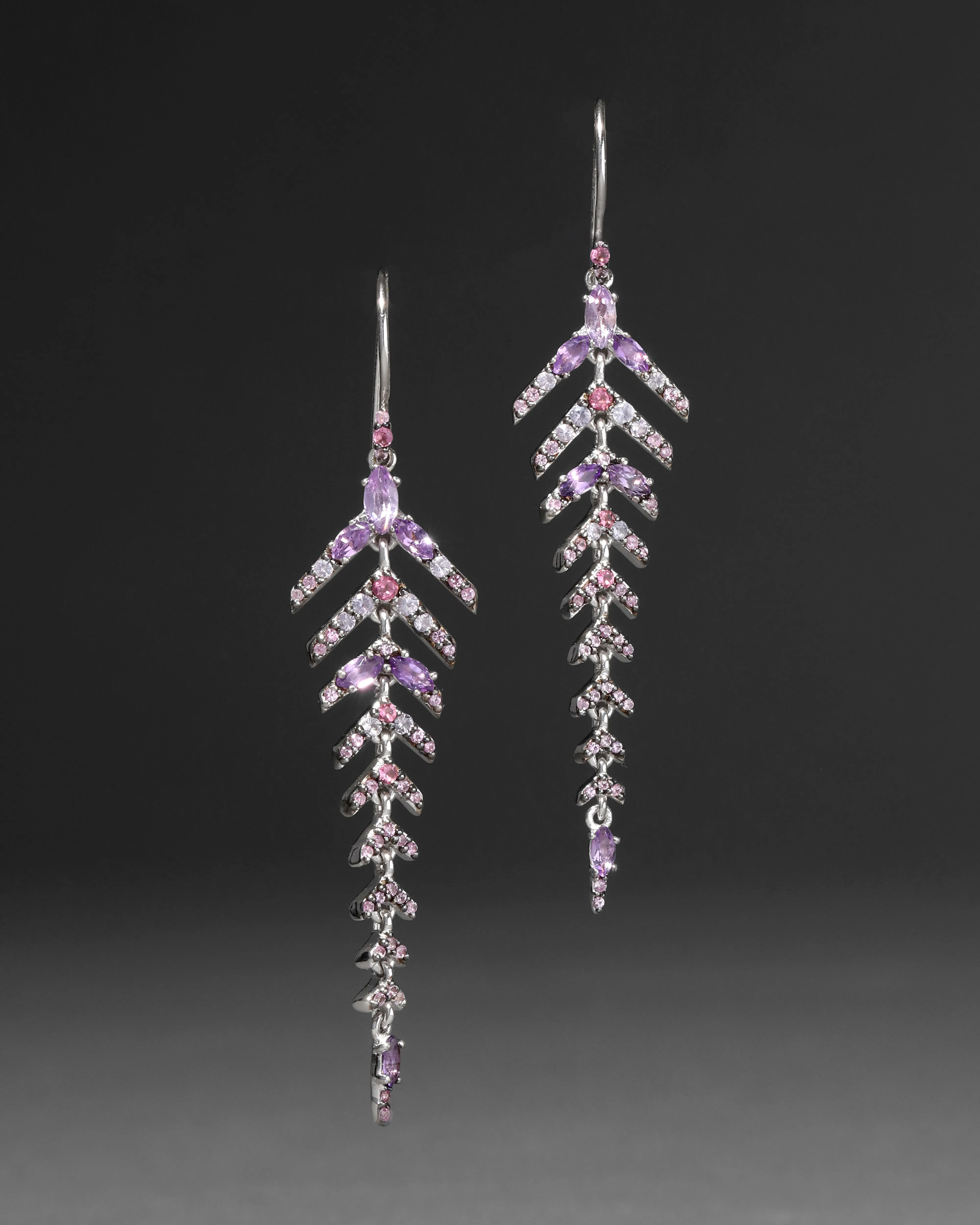 Archive Fine Sterling Silver with Amethyst, Purple Sapphire and Pink Tourmaline Drop Earring sold by Alexis Bittar