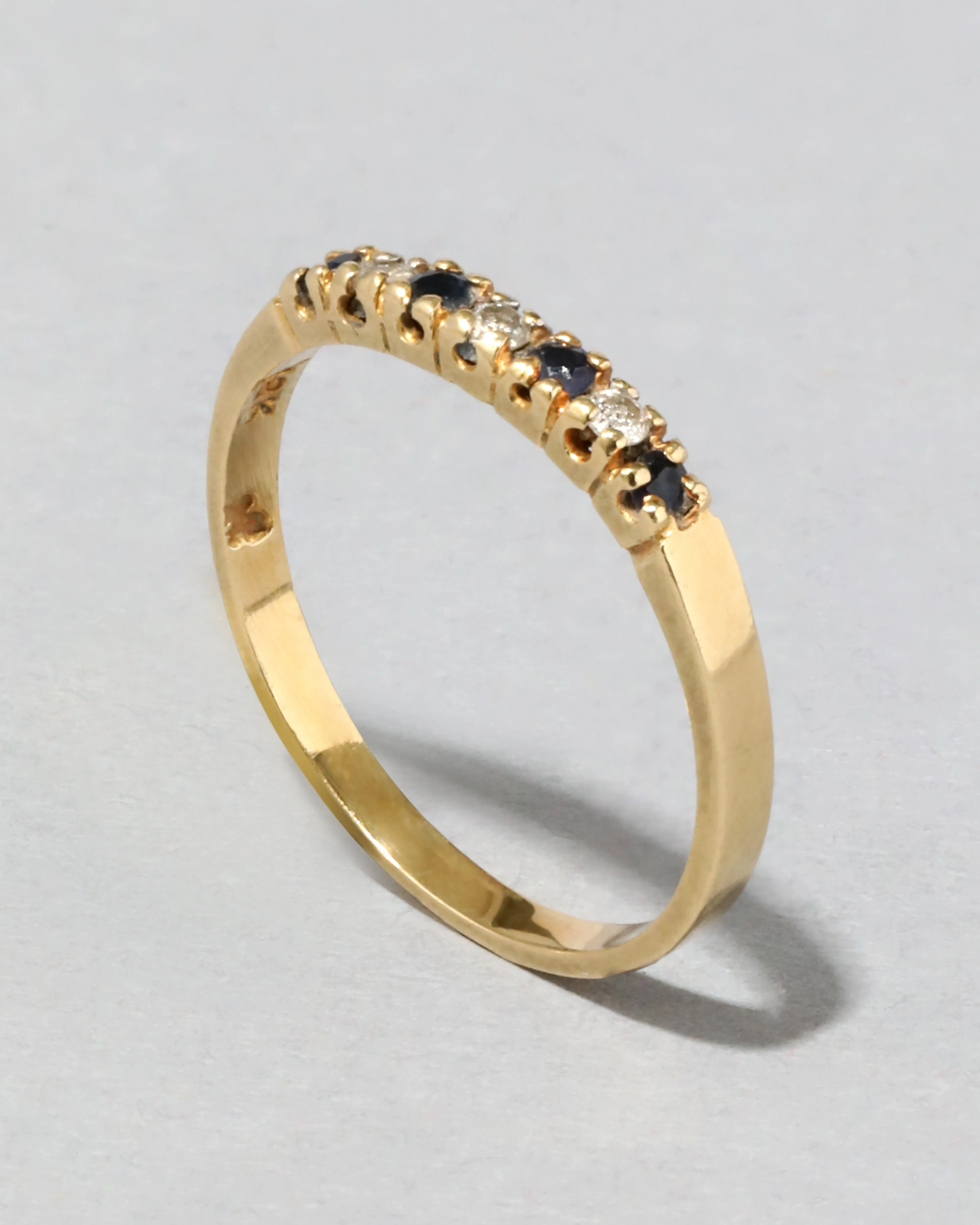 Vintage 18k Gold Sapphire & Diamond Band Ring sold by Alexis Bittar
