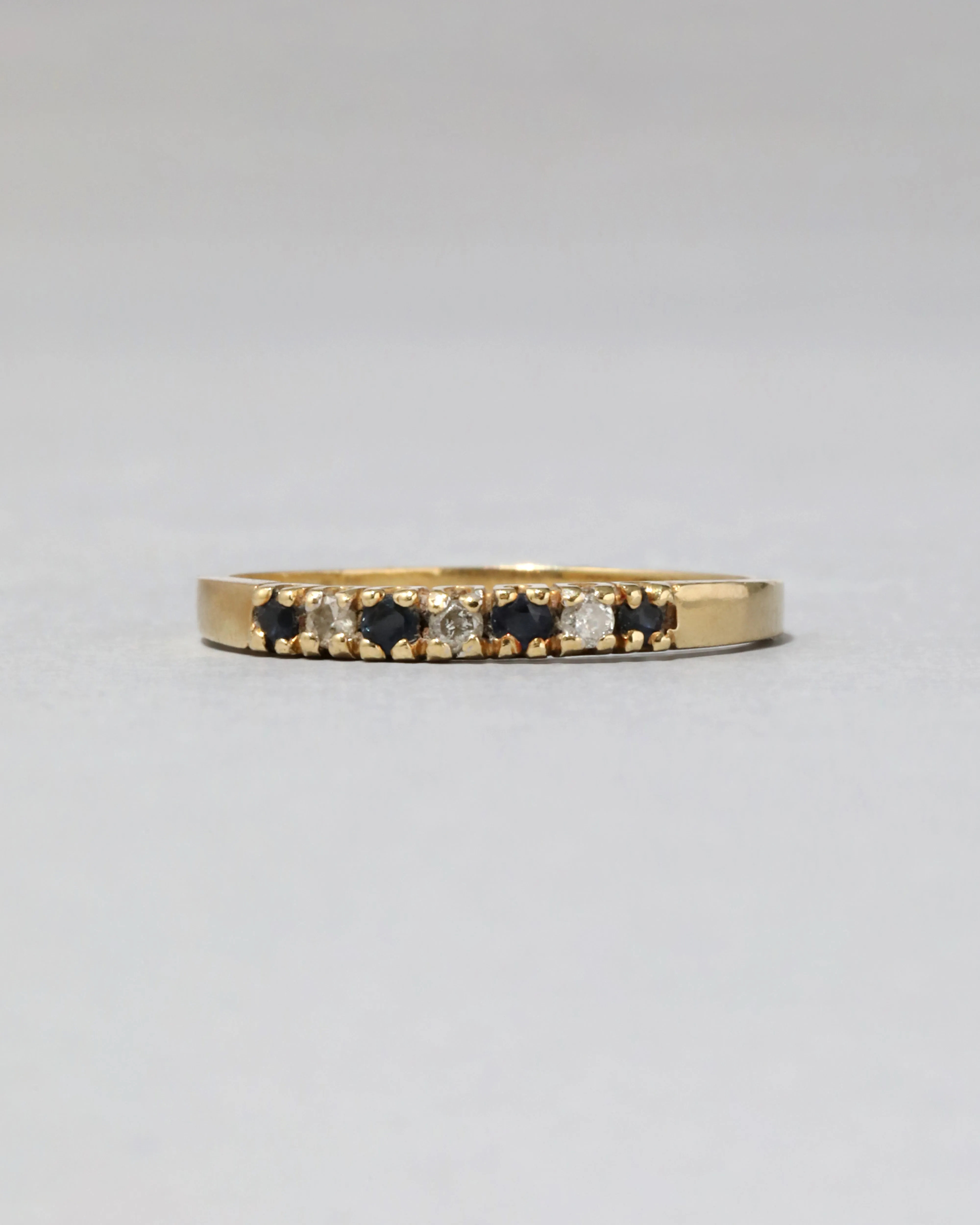 Vintage 18k Gold Sapphire & Diamond Band Ring sold by Alexis Bittar product image thumbnail 3