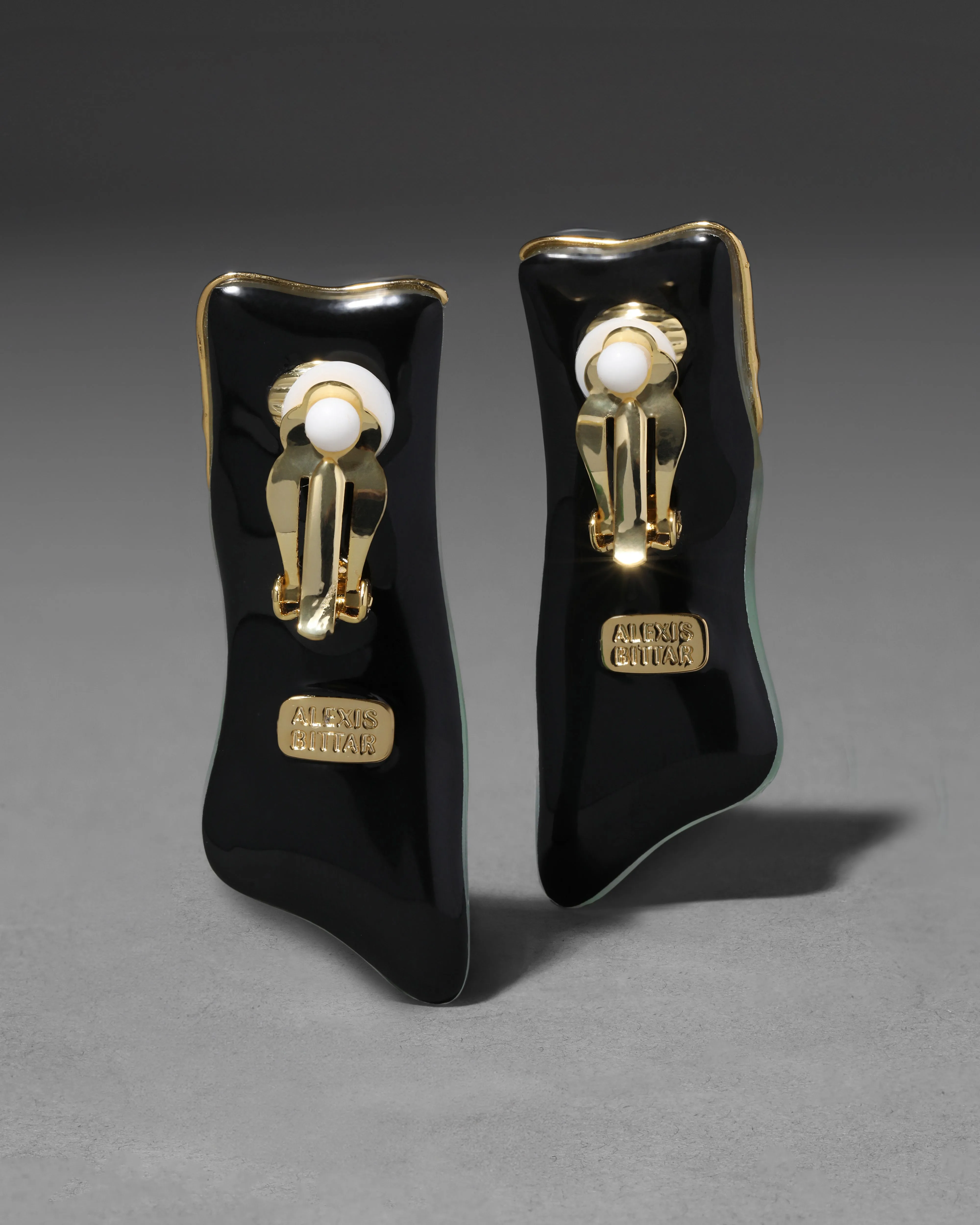 Molten Gold Lucite Clip On Earring- Fluorescent Sky sold by Alexis Bittar product image thumbnail 3