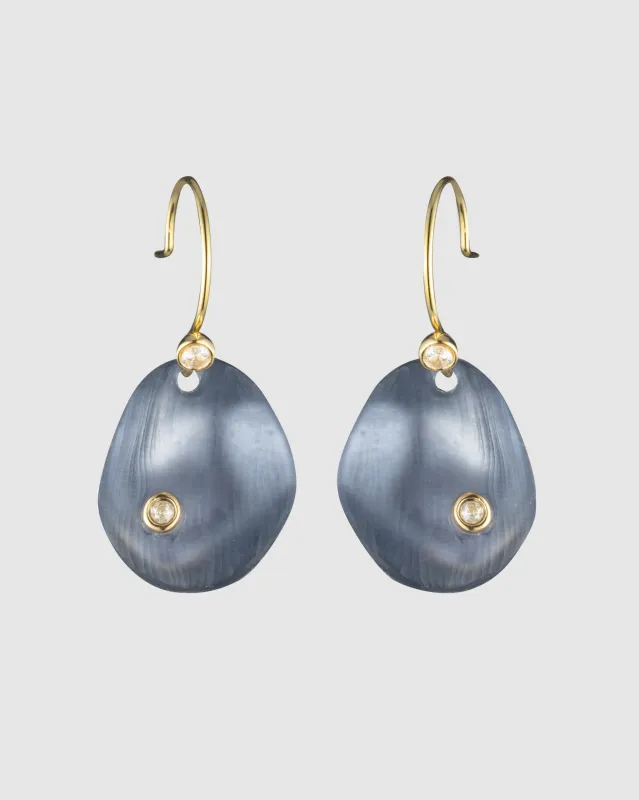Lucite Organic Disc Small Drop Earring- Ocean sold by Alexis Bittar