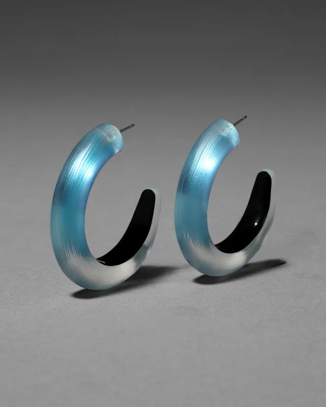 Luminous Lucite Bold Hoop Earring- Bermuda Blue sold by Alexis Bittar