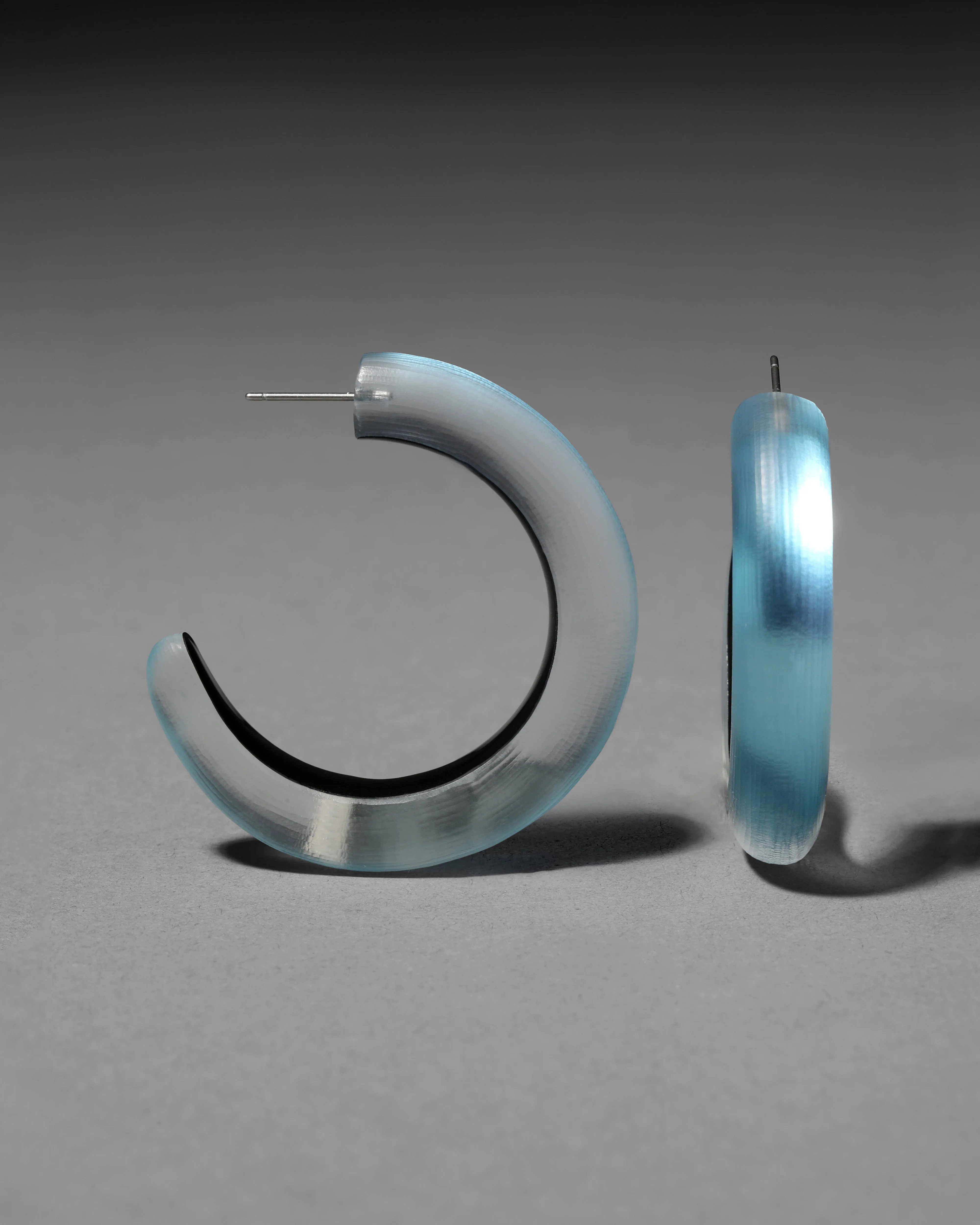 Luminous Lucite Bold Hoop Earring- Bermuda Blue sold by Alexis Bittar product image thumbnail 2