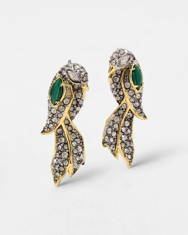 Crystal Pave Lovebirds Post Earring sold by Alexis Bittar
