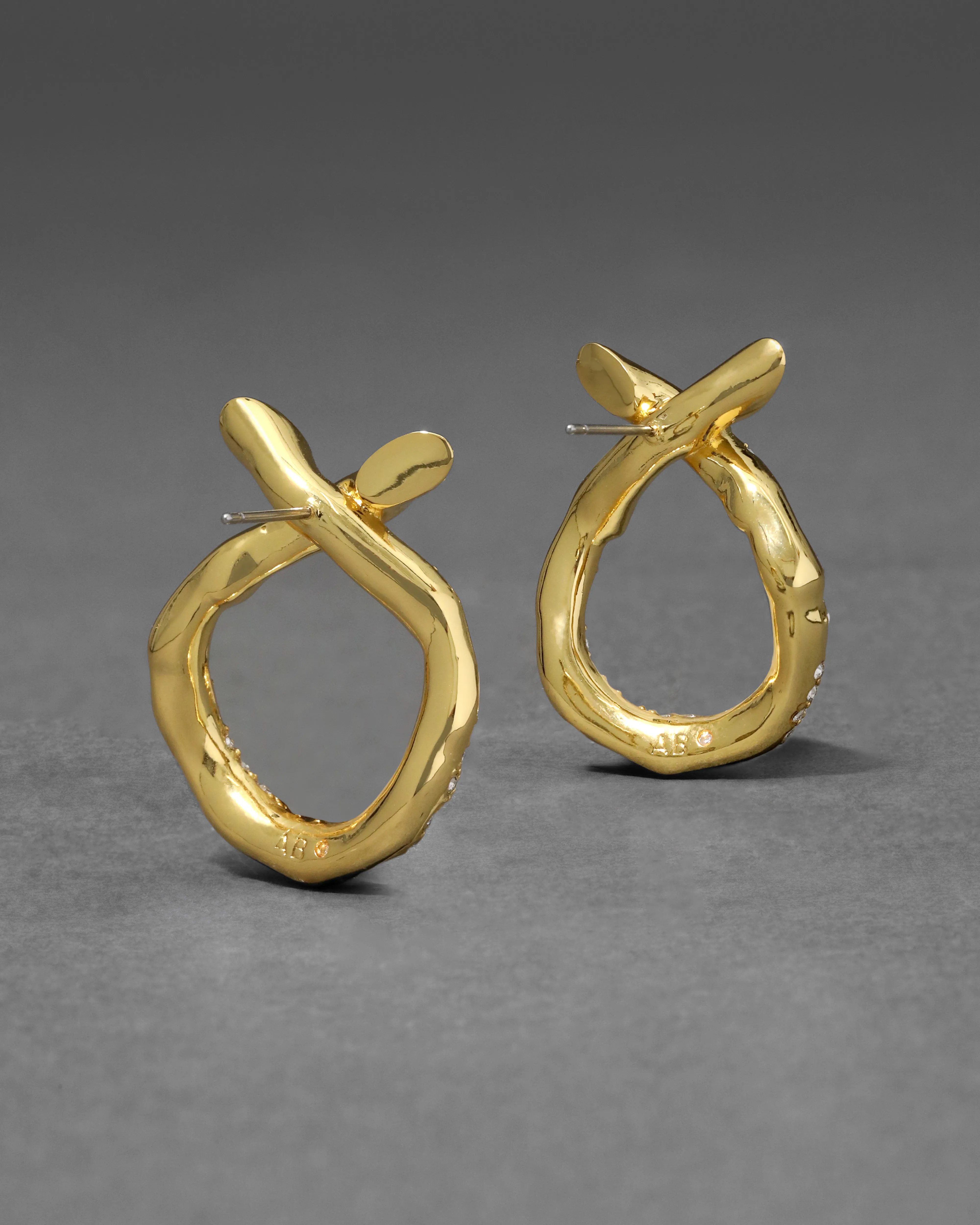 Gold Knot Crystal Pave Earring sold by Alexis Bittar product image thumbnail 3