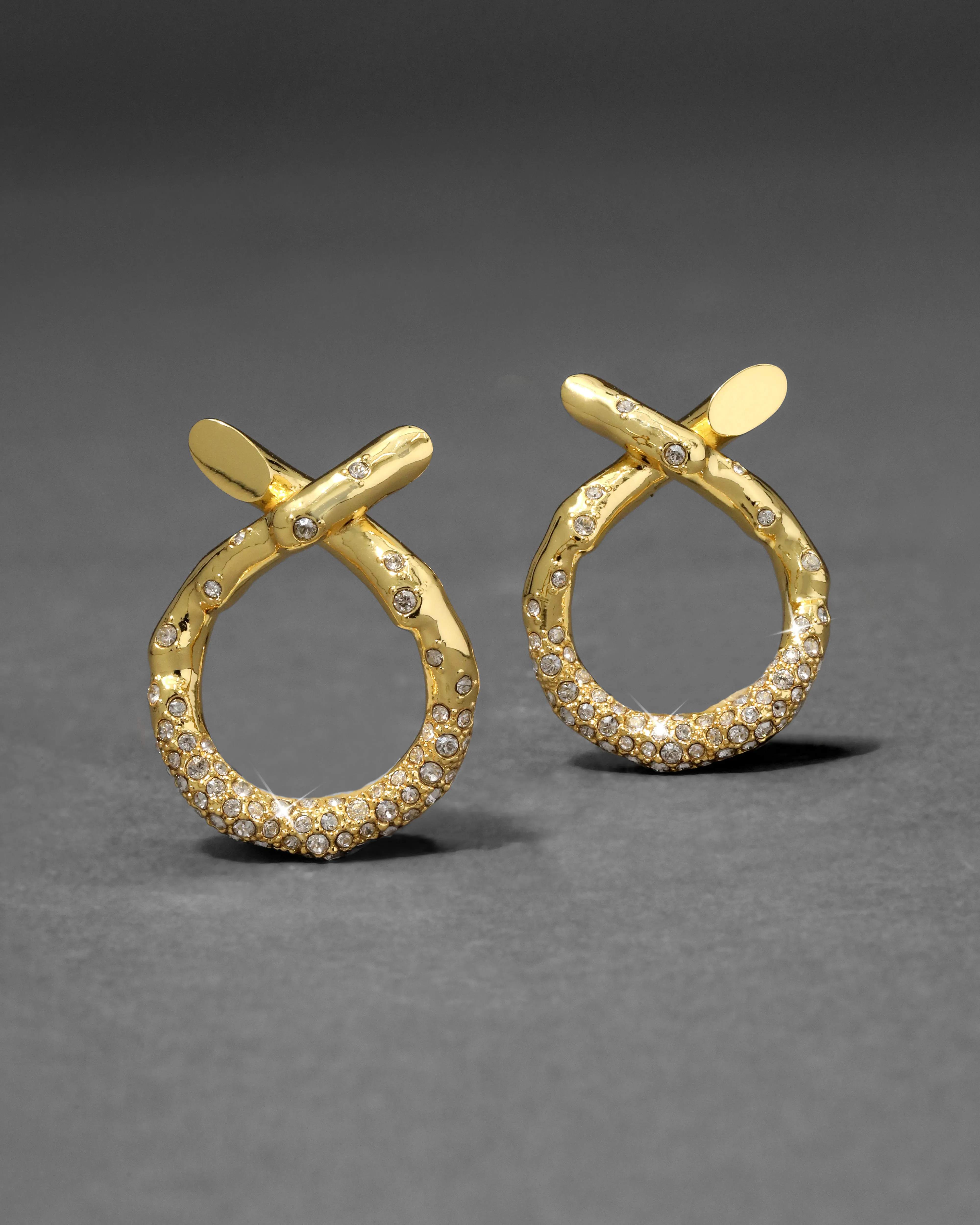 Gold Knot Crystal Pave Earring sold by Alexis Bittar