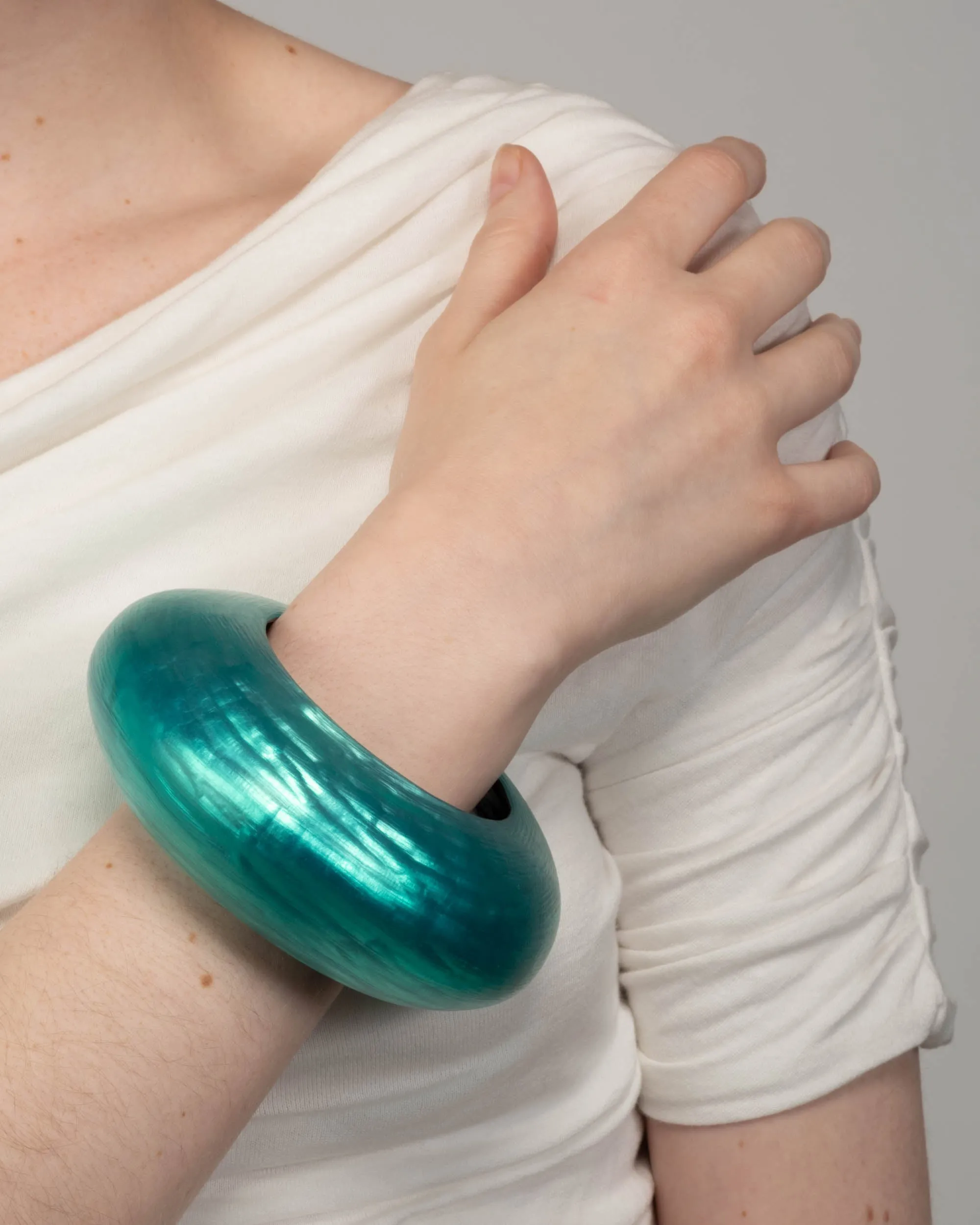Puffy Lucite Bangle Bracelet- Caspian Sea sold by Alexis Bittar product image thumbnail 2
