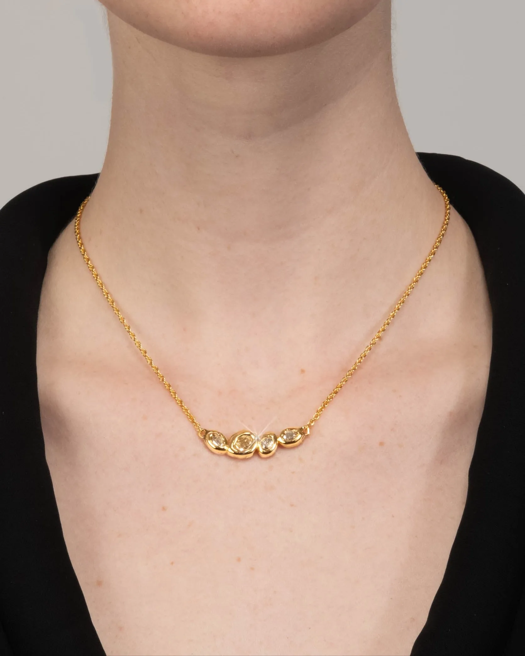 Molten Gold Crystal Station Necklace sold by Alexis Bittar product image thumbnail 2