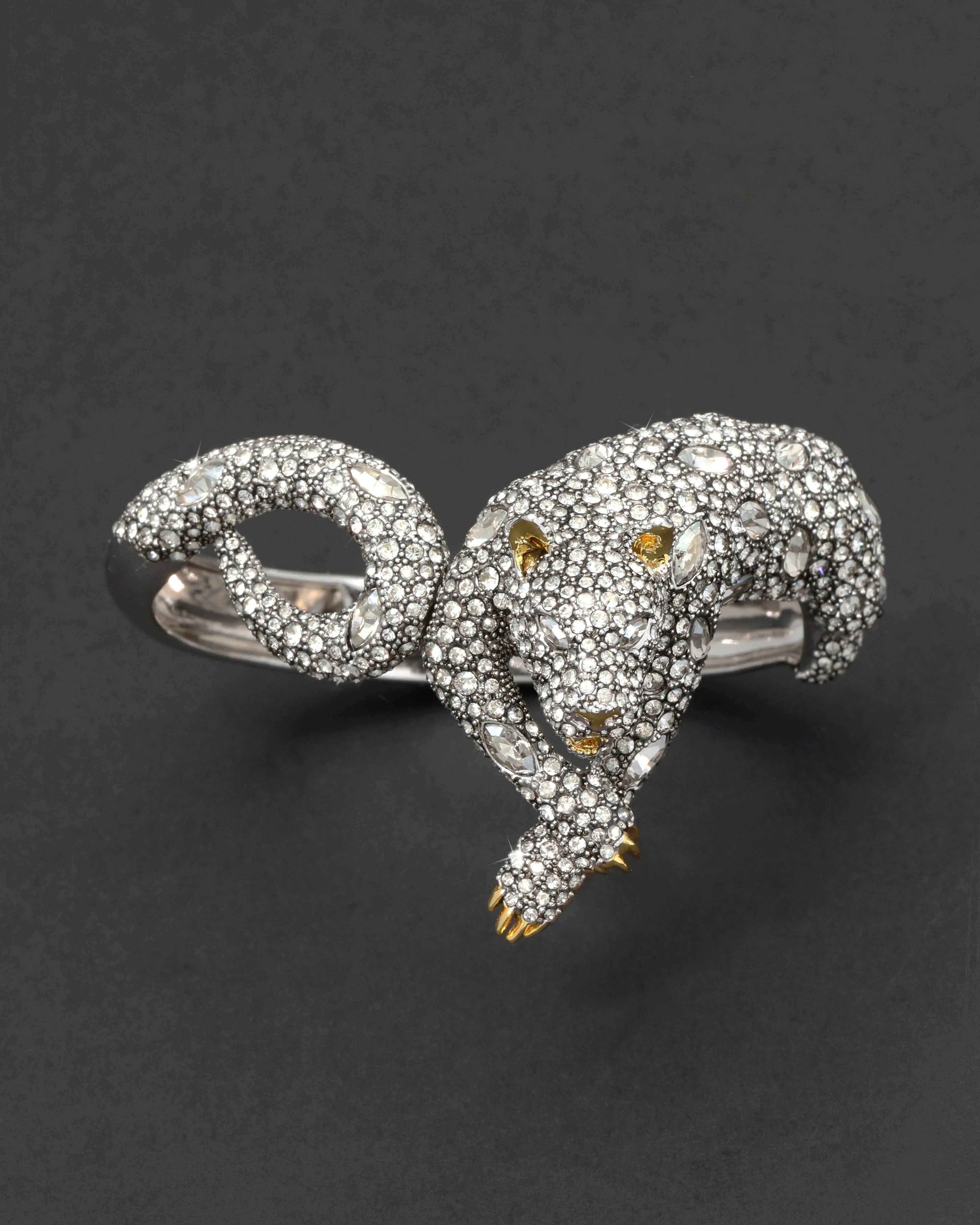 Crystal Pave Crouching Panther Hinge Bracelet sold by Alexis Bittar
