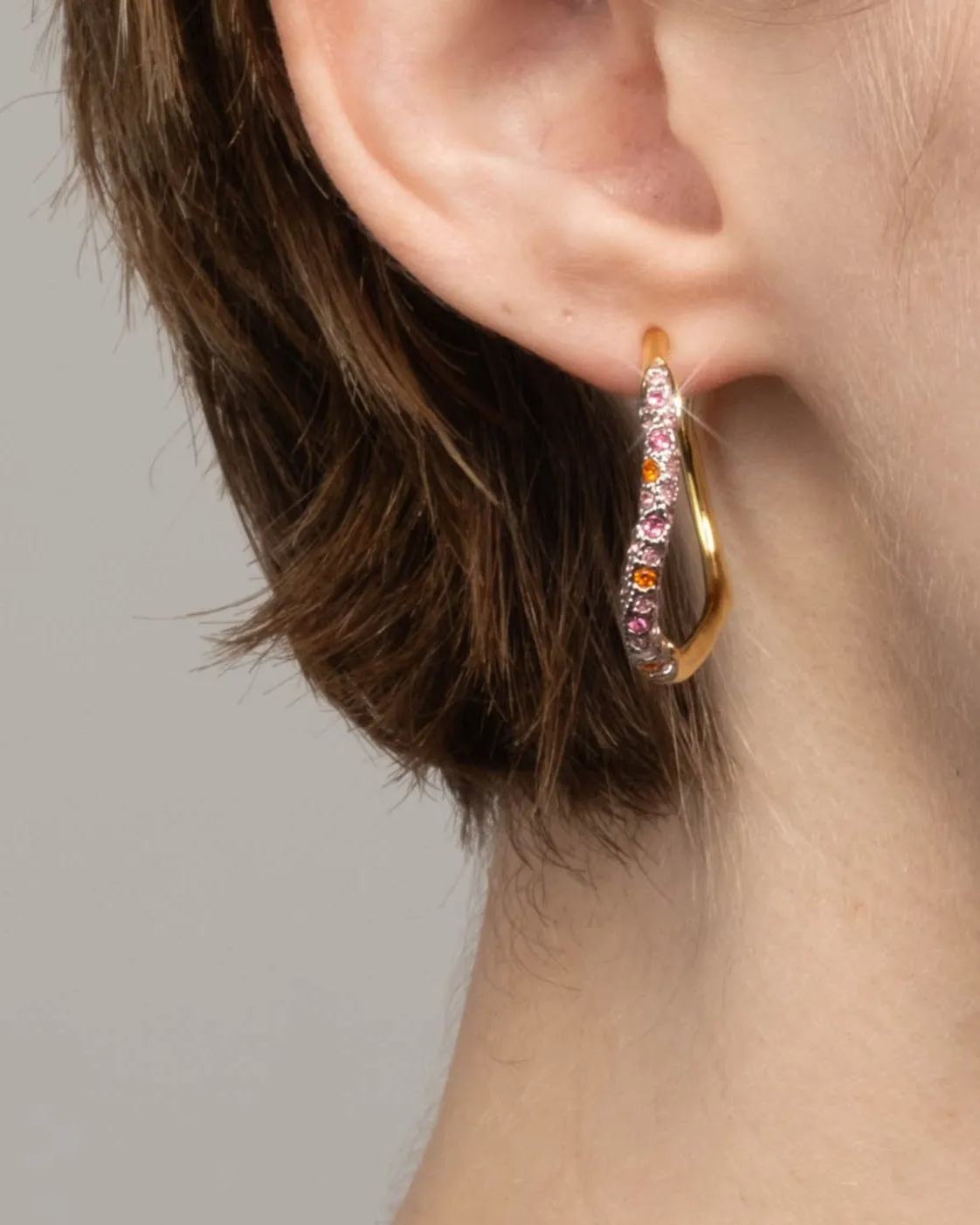 Two Tone Pave Hoop Earring- Candy sold by Alexis Bittar product image thumbnail 2