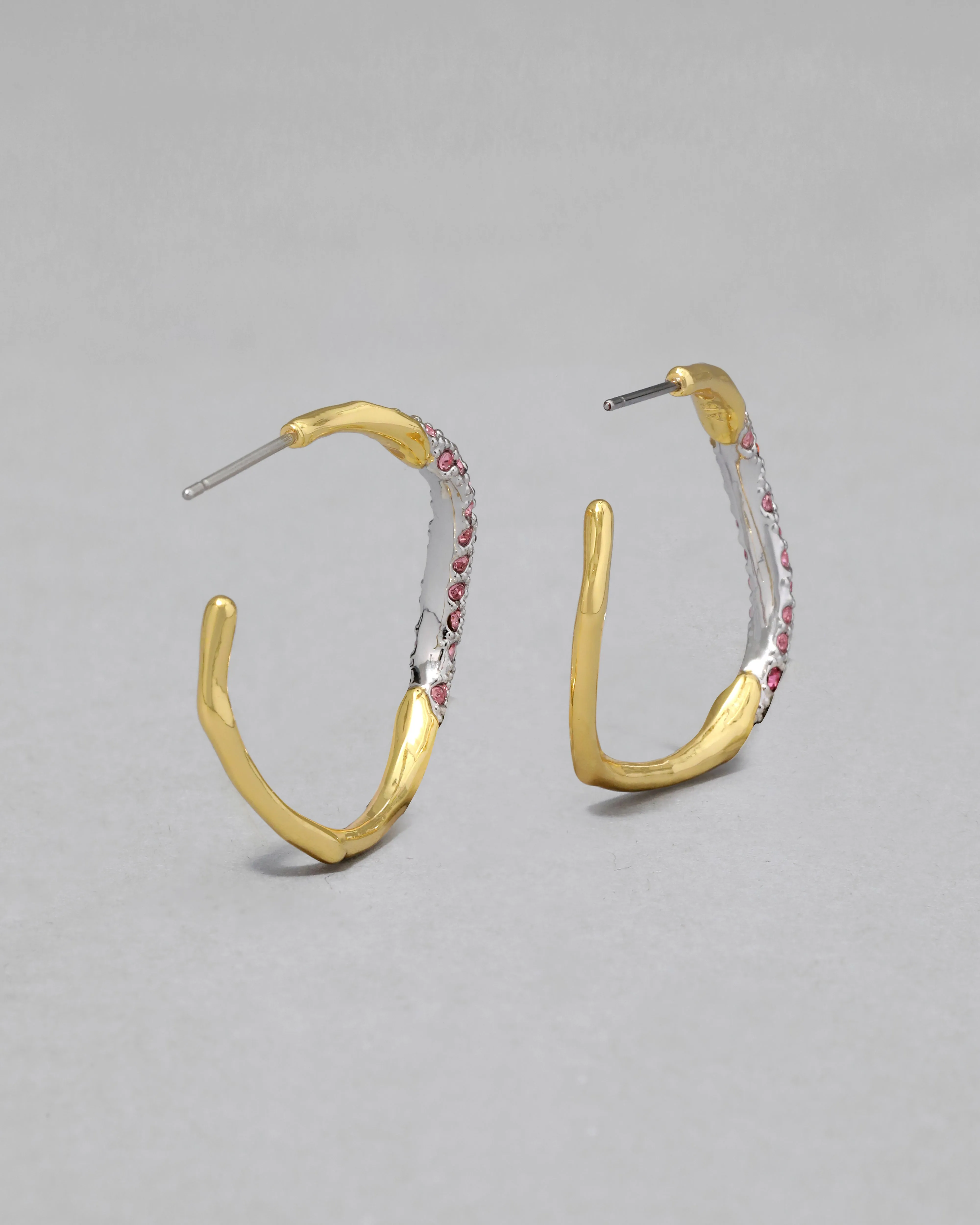 Two Tone Pave Hoop Earring- Candy sold by Alexis Bittar product image thumbnail 4