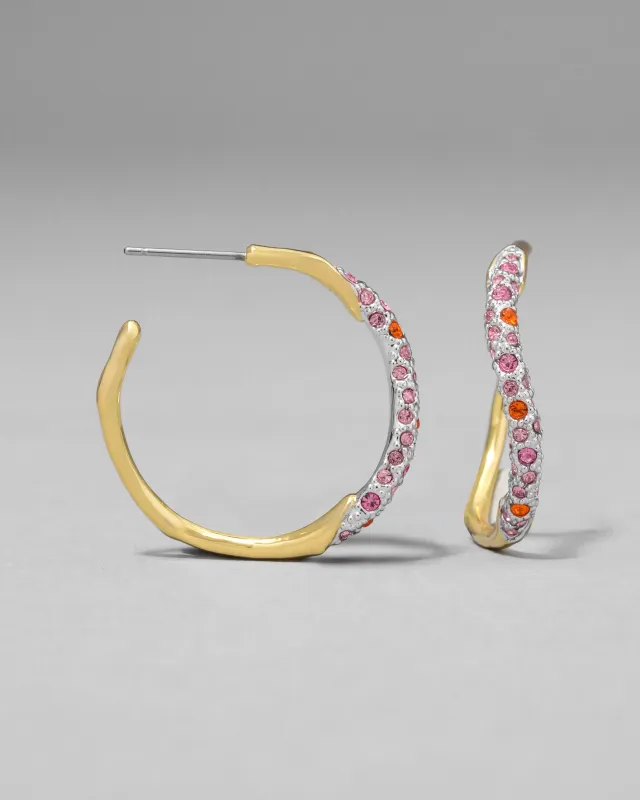 Two Tone Pave Hoop Earring- Candy sold by Alexis Bittar