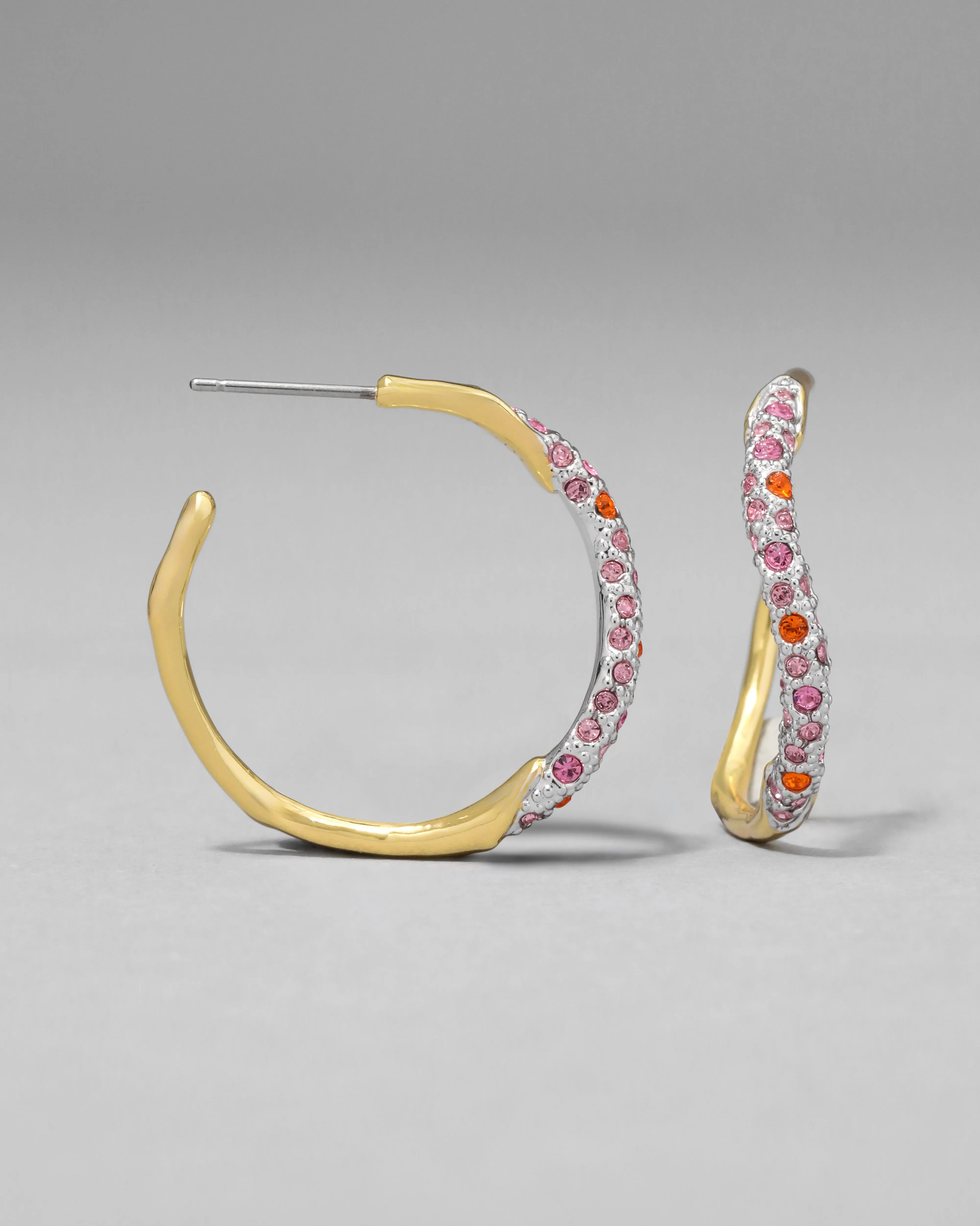 Two Tone Pave Hoop Earring- Candy sold by Alexis Bittar