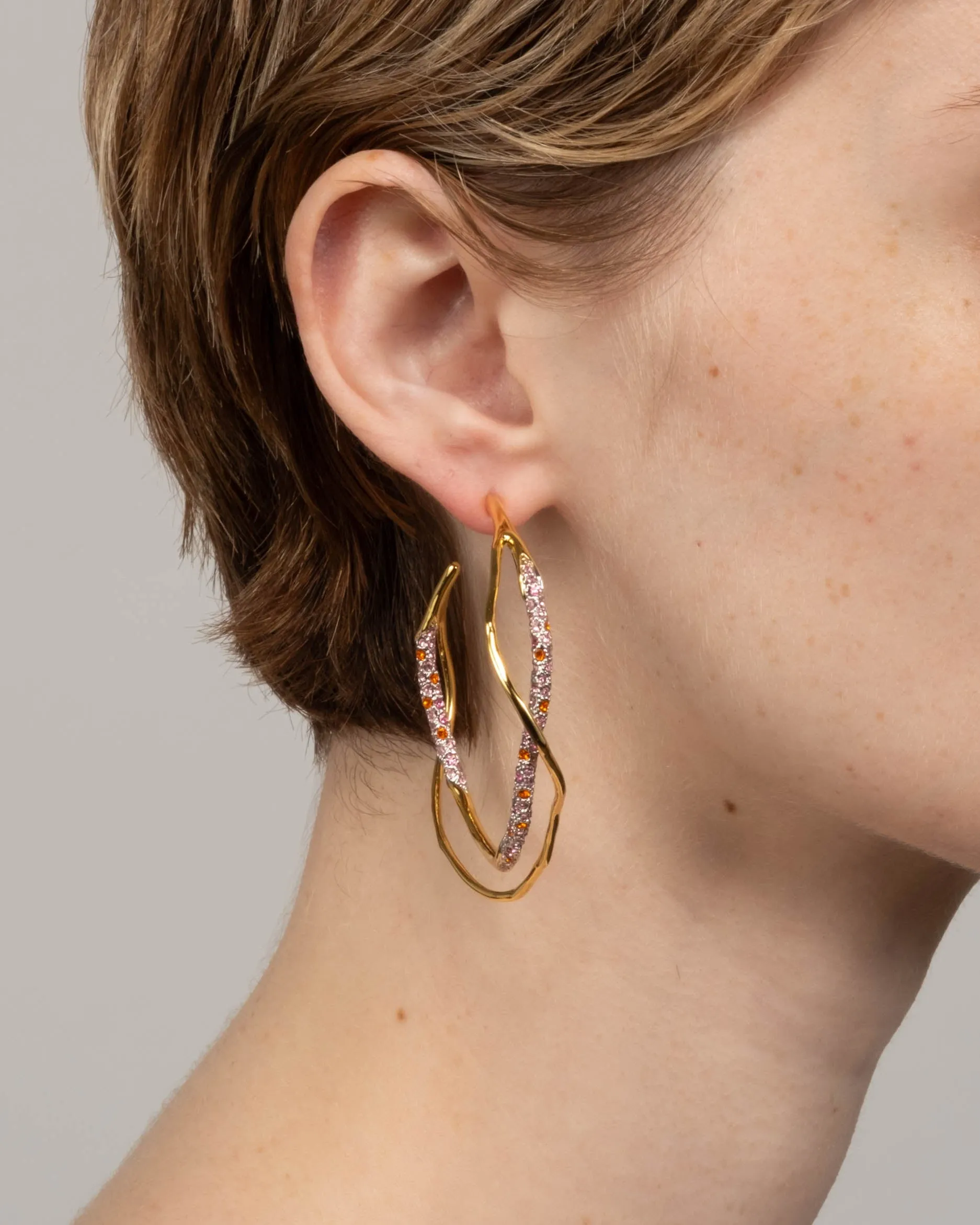 Intertwined Two Tone Pave Hoop Earring- Candy sold by Alexis Bittar product image thumbnail 3