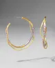 Intertwined Two Tone Pave Hoop Earring- Candy sold by Alexis Bittar