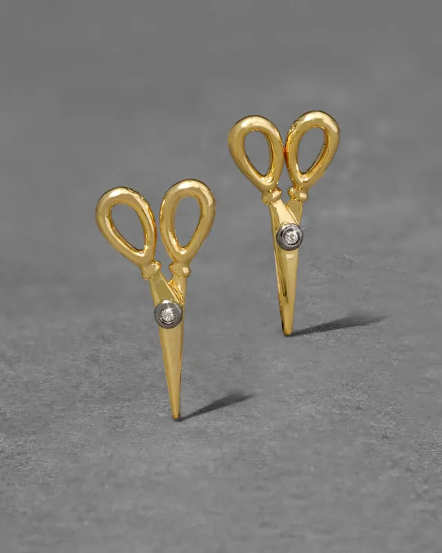 Petite Gold Scissor Post Earring sold by Alexis Bittar