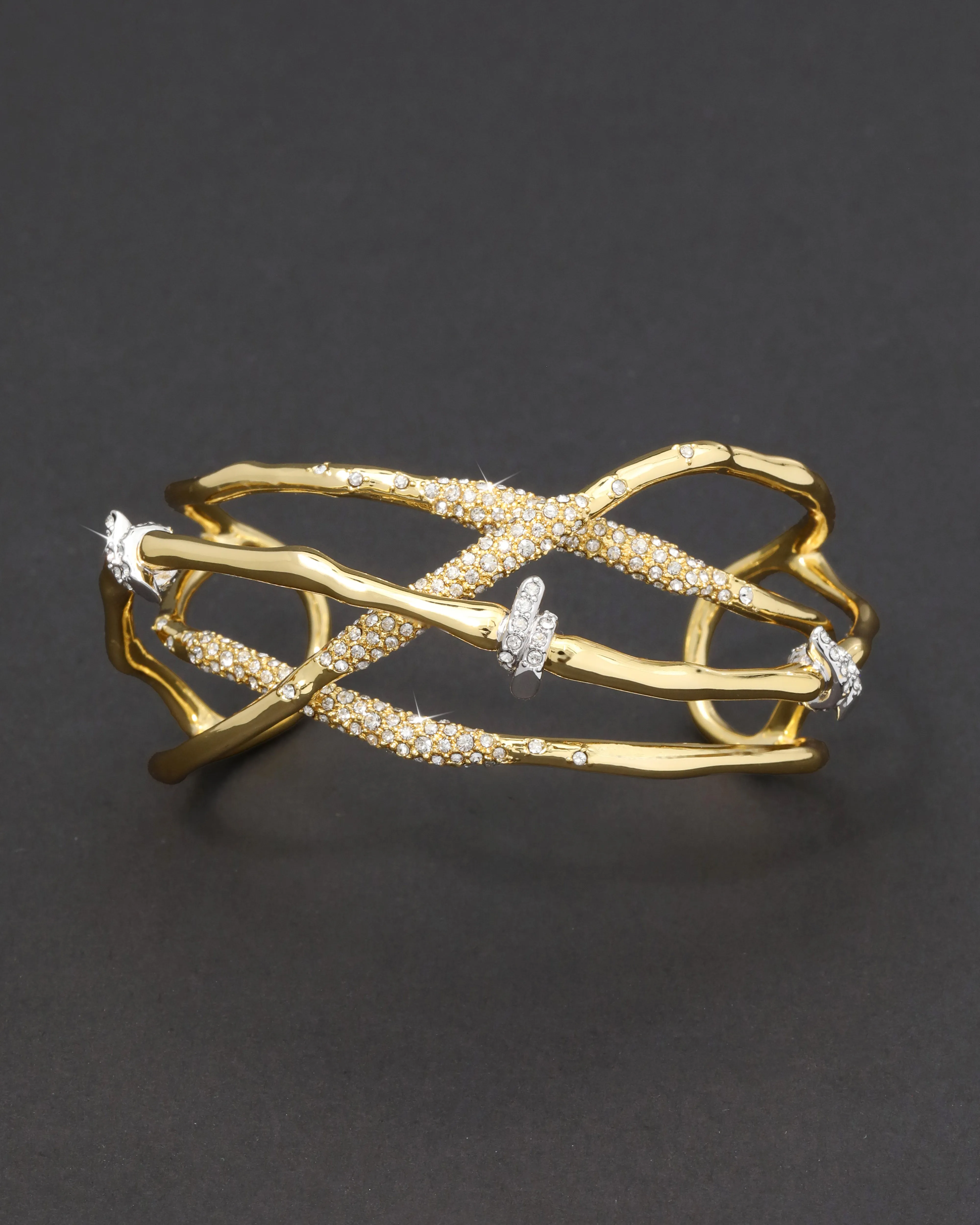 Crystal Pave Barbed Wire Open Cuff Bracelet sold by Alexis Bittar product image thumbnail 3
