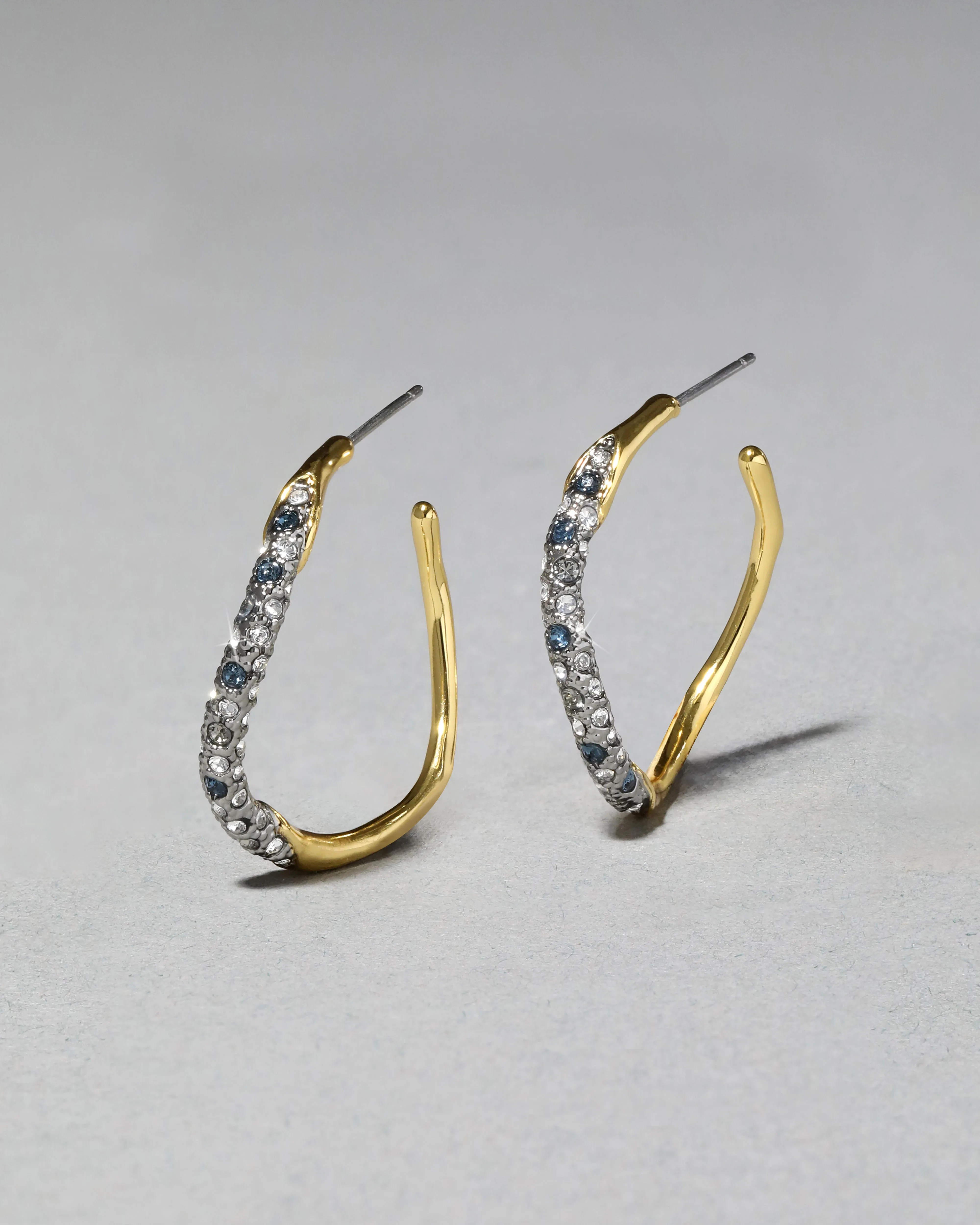 Two Tone Pave Hoop Earring- Midnight sold by Alexis Bittar product image thumbnail 3