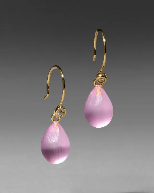Lucite Teardrop Earring- Cherry Blossom made by Alexis Bittar