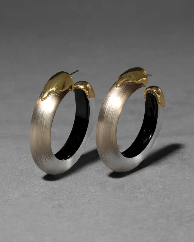 Luminous Lucite Gold Dipped Hoop Earring- Champagne sold by Alexis Bittar