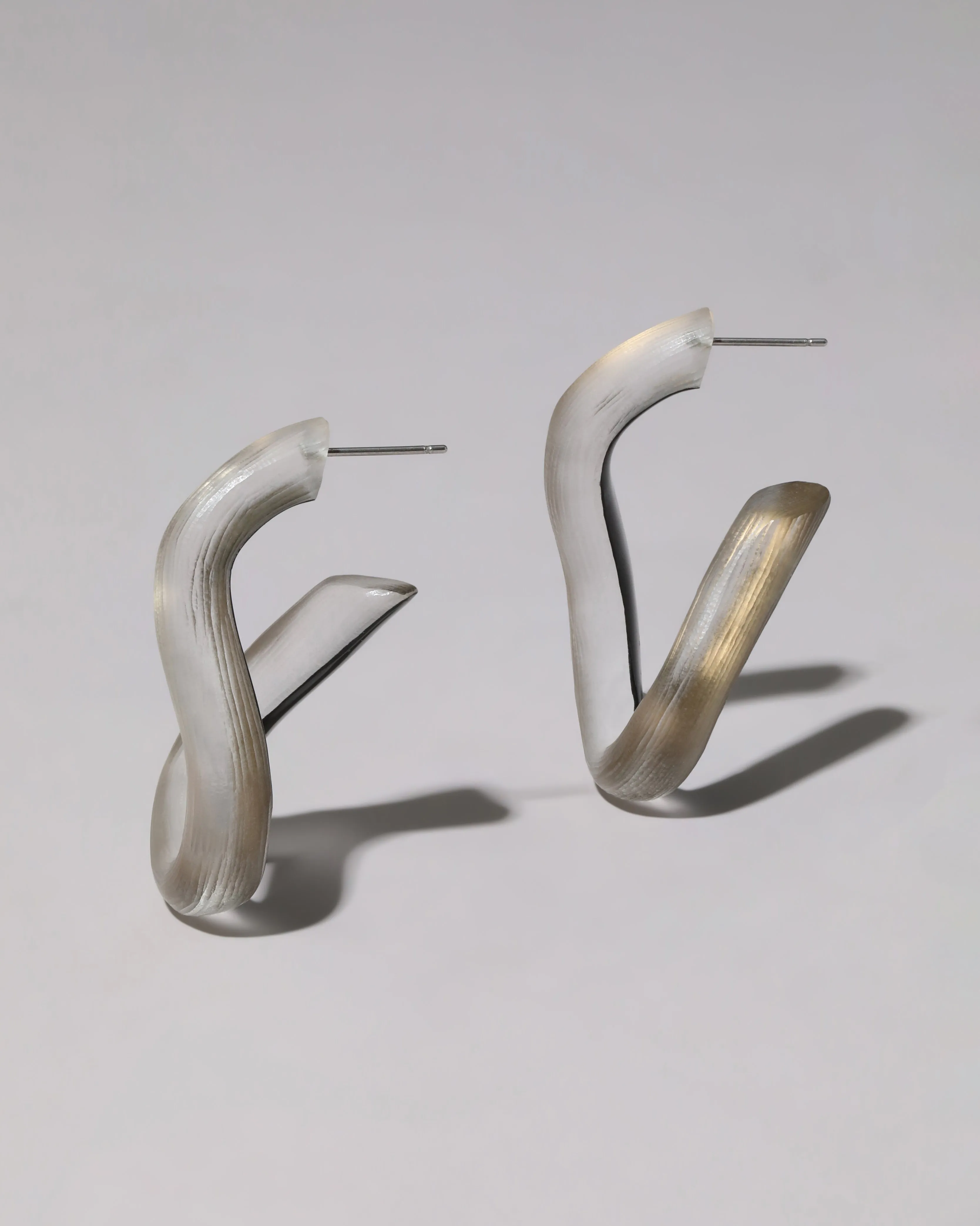 Lucite Twist Hoop Earring- Warm Grey sold by Alexis Bittar product image thumbnail 3