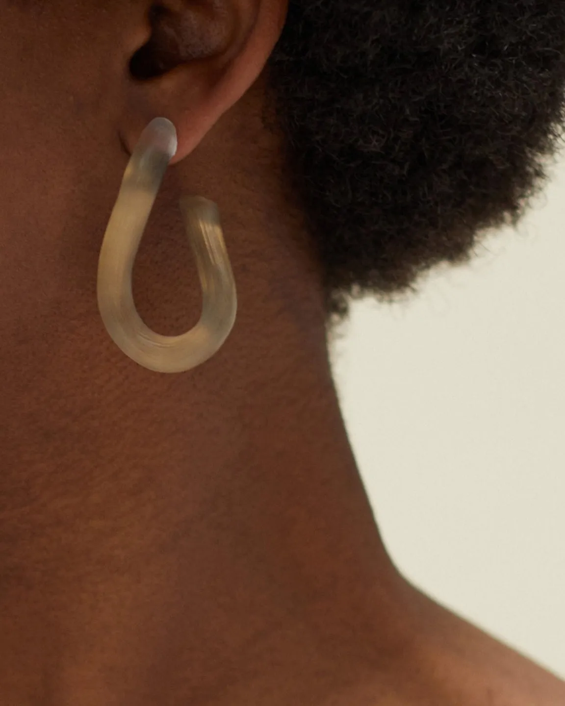 Lucite Twist Hoop Earring- Warm Grey sold by Alexis Bittar product image thumbnail 2