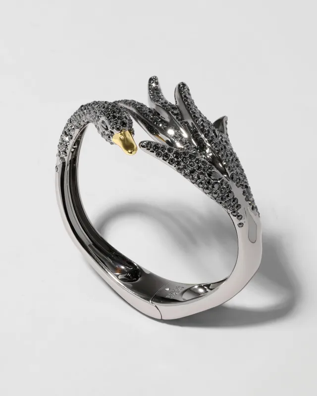 Crystal Pave Black Swan Hinge Bracelet sold by Alexis Bittar