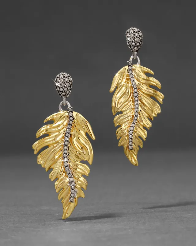 Pave Feather Drop Earring made by Alexis Bittar