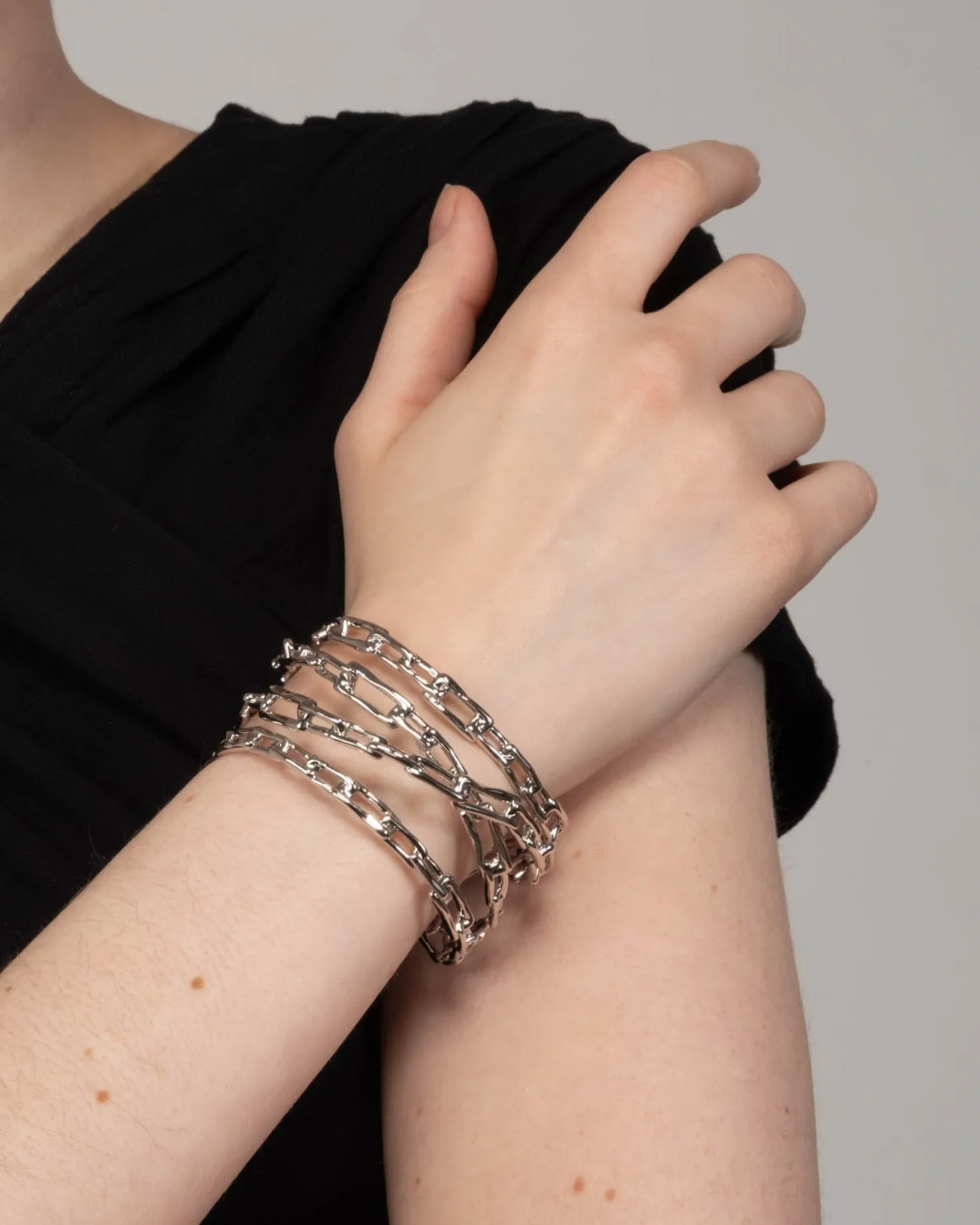 Wrapped Silver Chain Cuff Bracelet sold by Alexis Bittar product image thumbnail 2