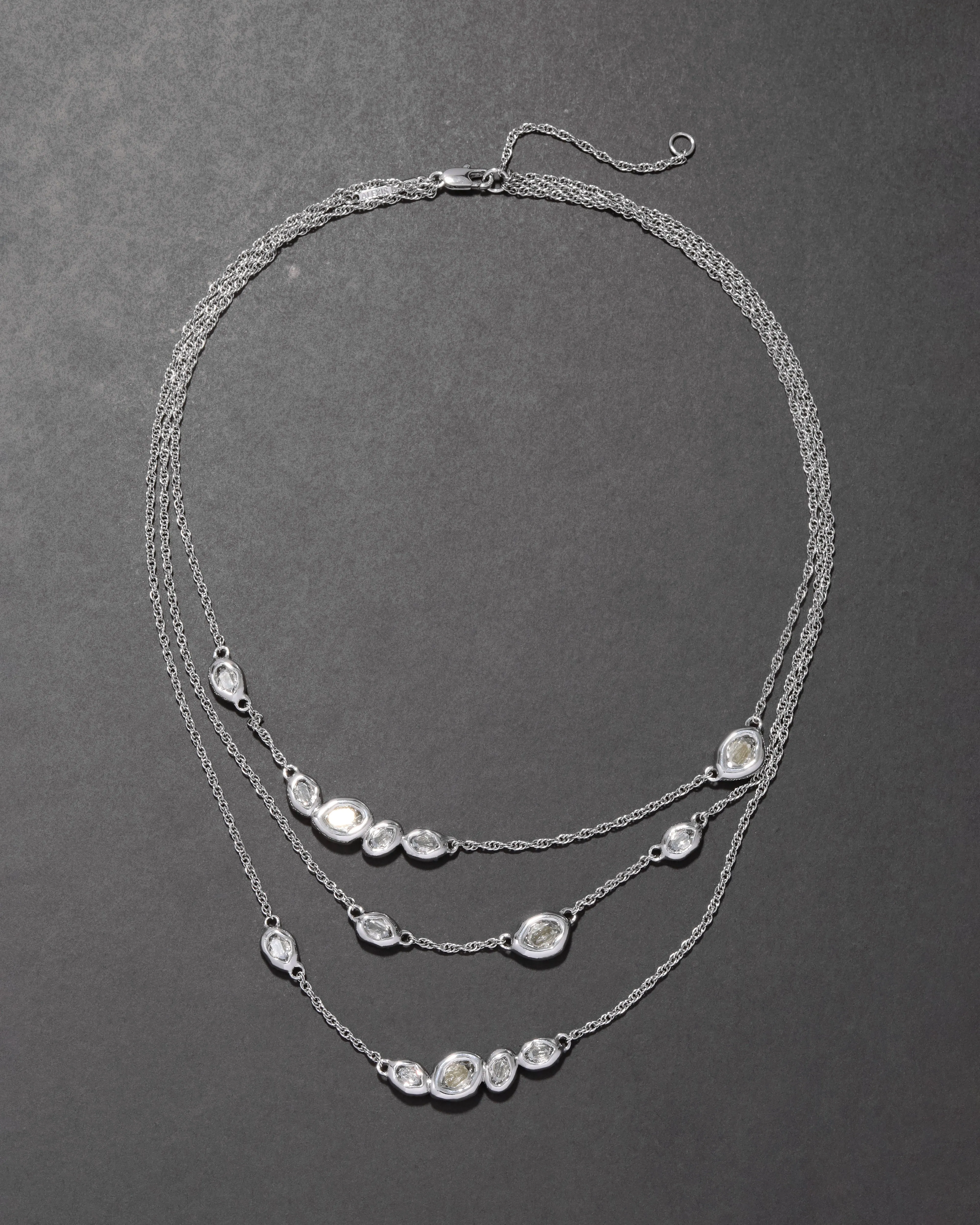 Layered Molten Silver Crystal Station Necklace sold by Alexis Bittar product image thumbnail 3