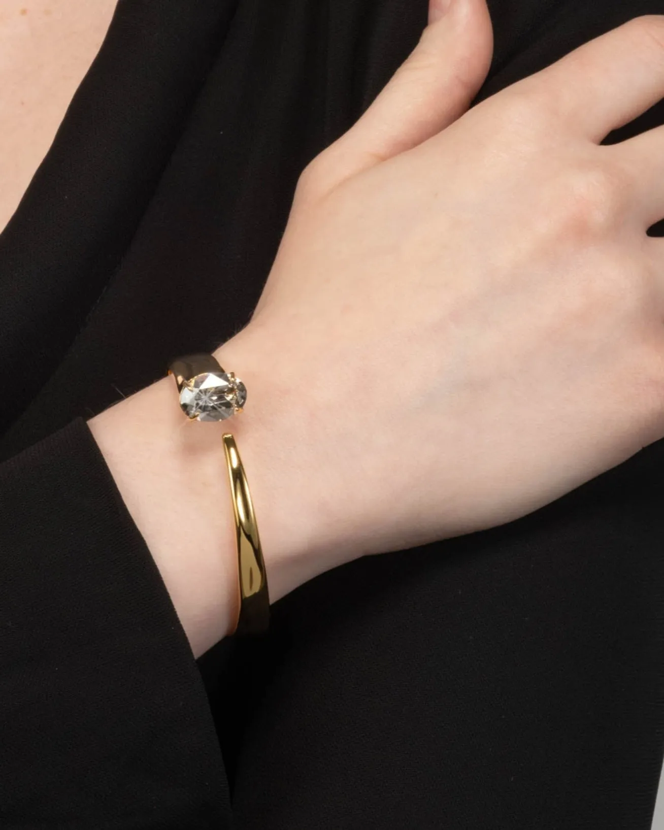 Gold Crystal Hinge Arc Bracelet sold by Alexis Bittar product image thumbnail 2