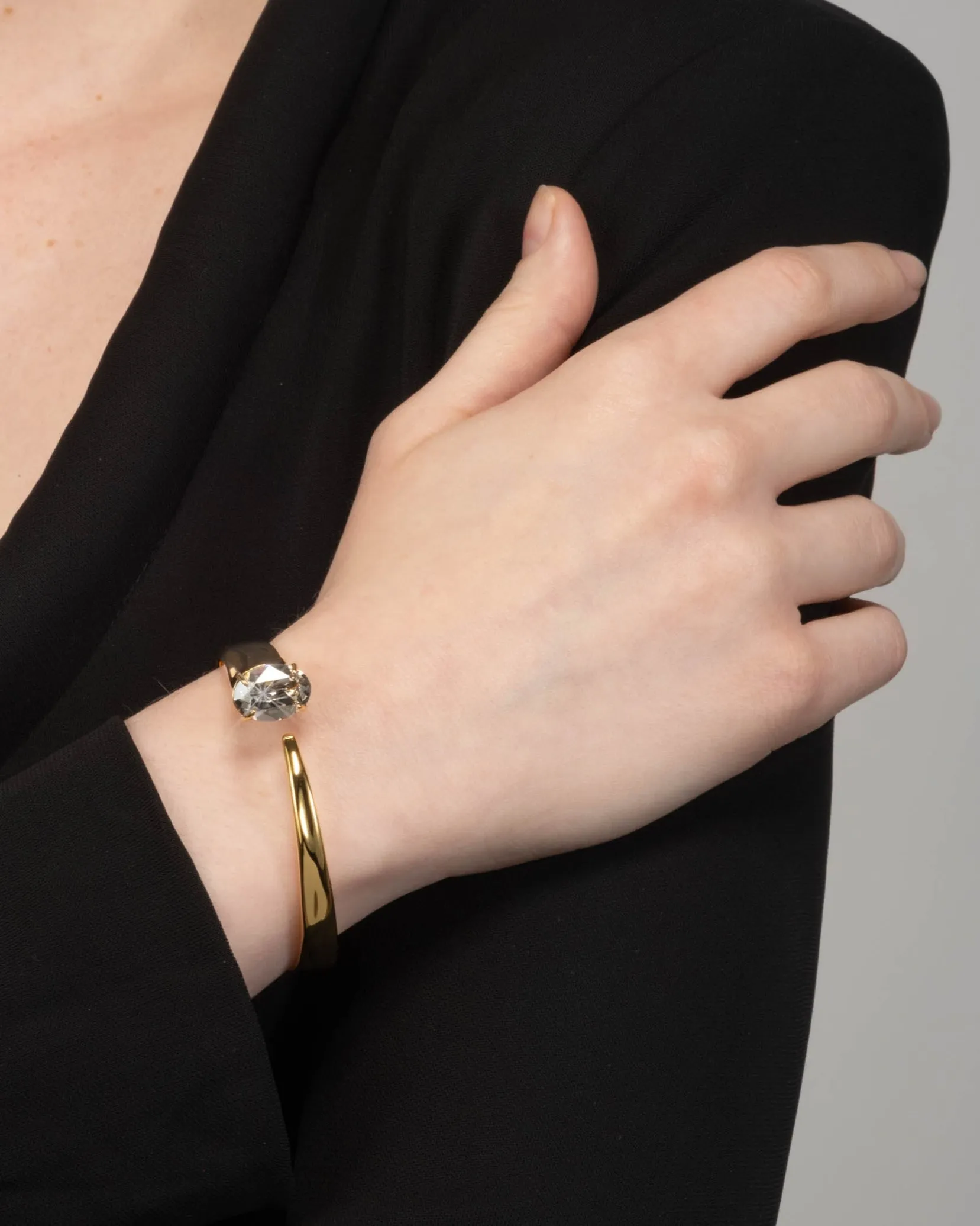 Gold Crystal Hinge Arc Bracelet sold by Alexis Bittar product image thumbnail 3