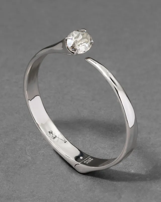 Silver Crystal Hinge Arc Bracelet sold by Alexis Bittar