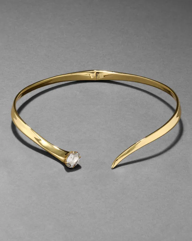 Gold Crystal Accent Hinge Arc Collar sold by Alexis Bittar