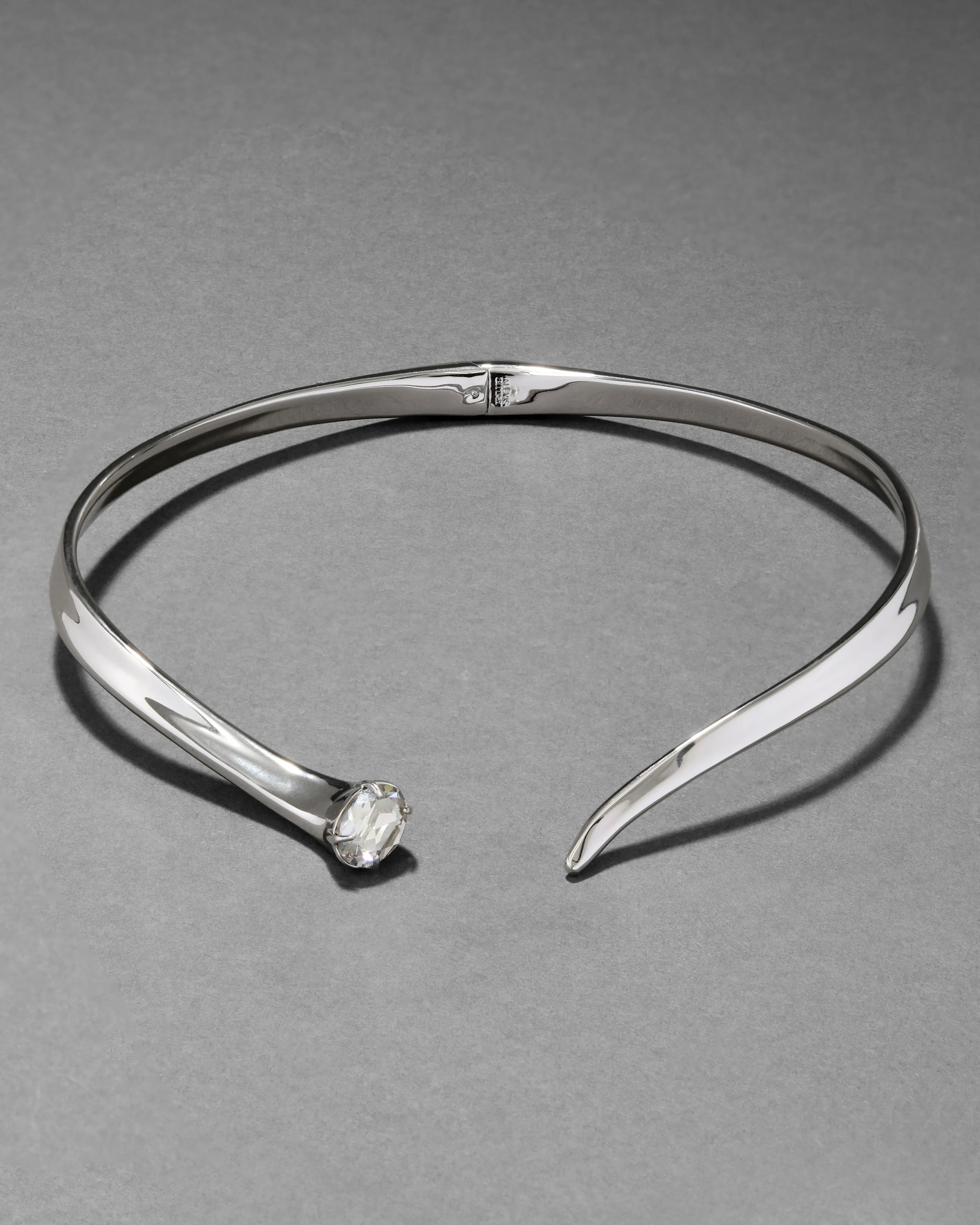 Silver Crystal Accent Hinge Arc Collar sold by Alexis Bittar