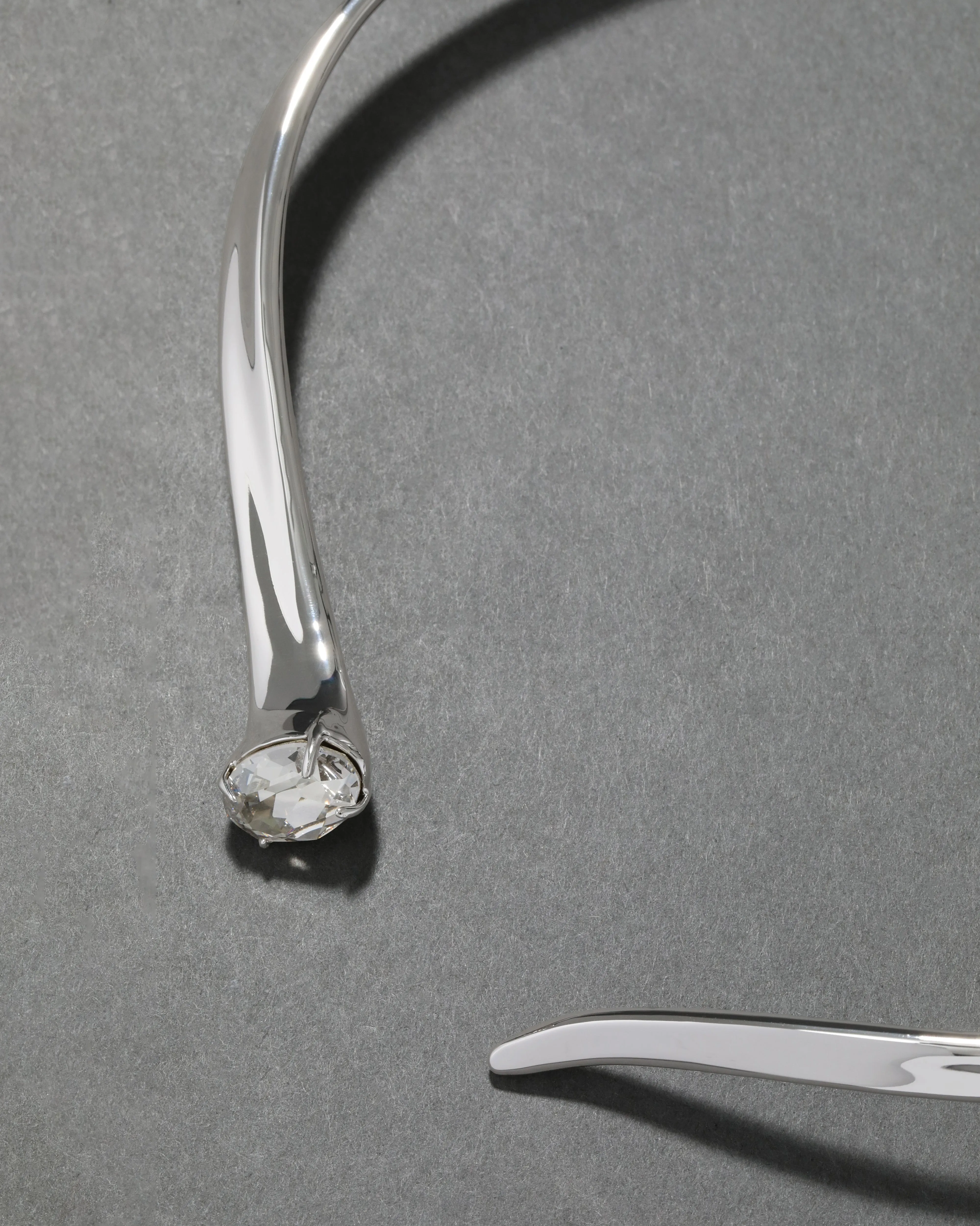 Silver Crystal Accent Hinge Arc Collar sold by Alexis Bittar product image thumbnail 4