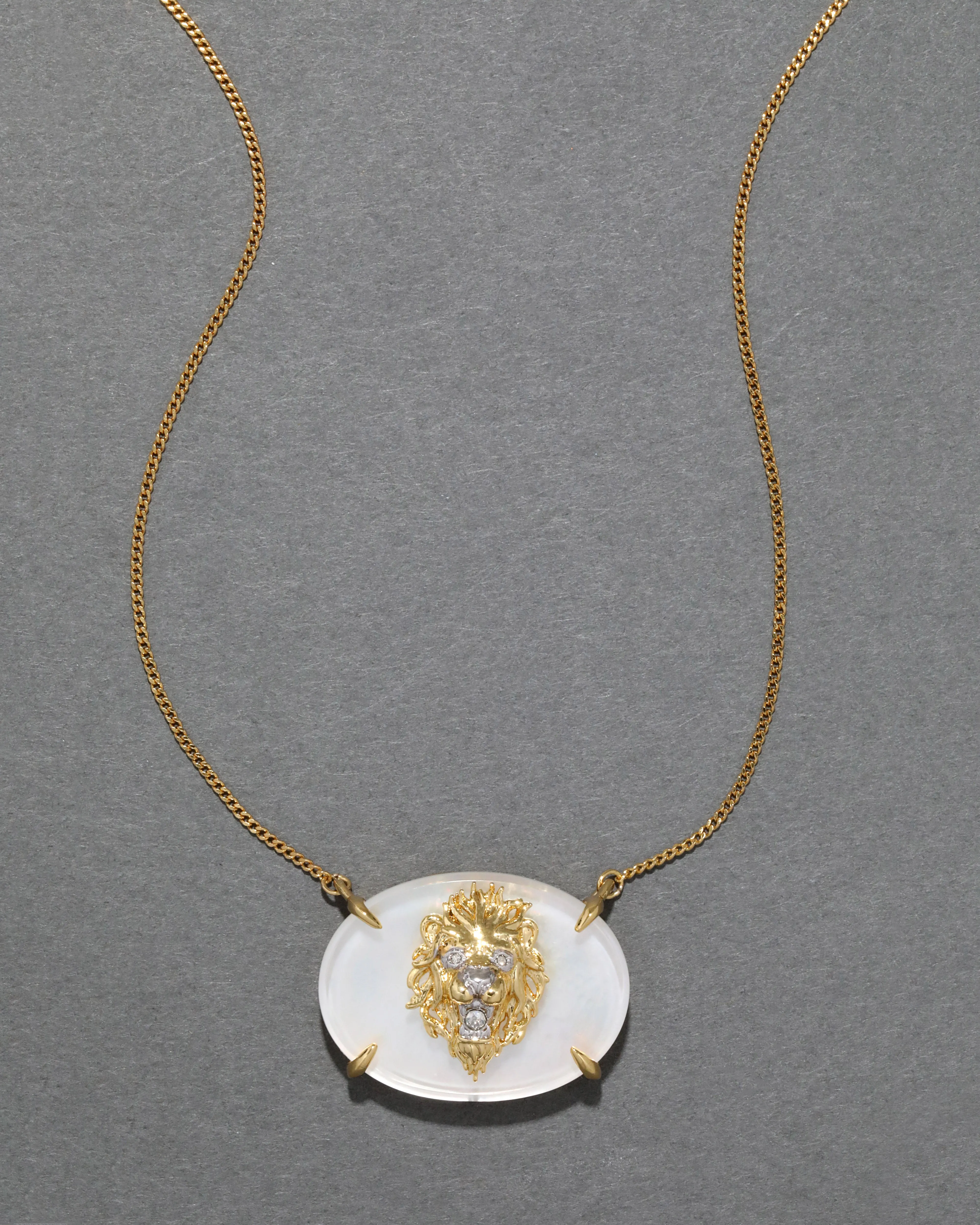 Valor Lion Cameo Pendant Necklace- White Mother of Pearl sold by Alexis Bittar