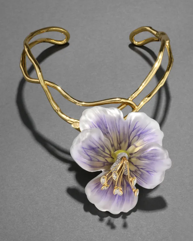 Pansy Lucite Vine Collar- Midnight Pansy sold by Alexis Bittar