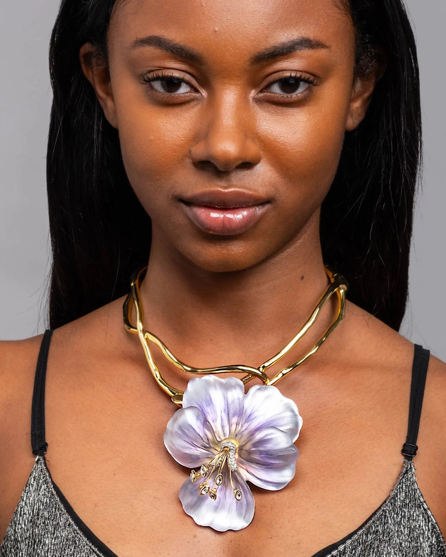 Pansy Lucite Vine Collar- Midnight Pansy sold by Alexis Bittar product image thumbnail 2