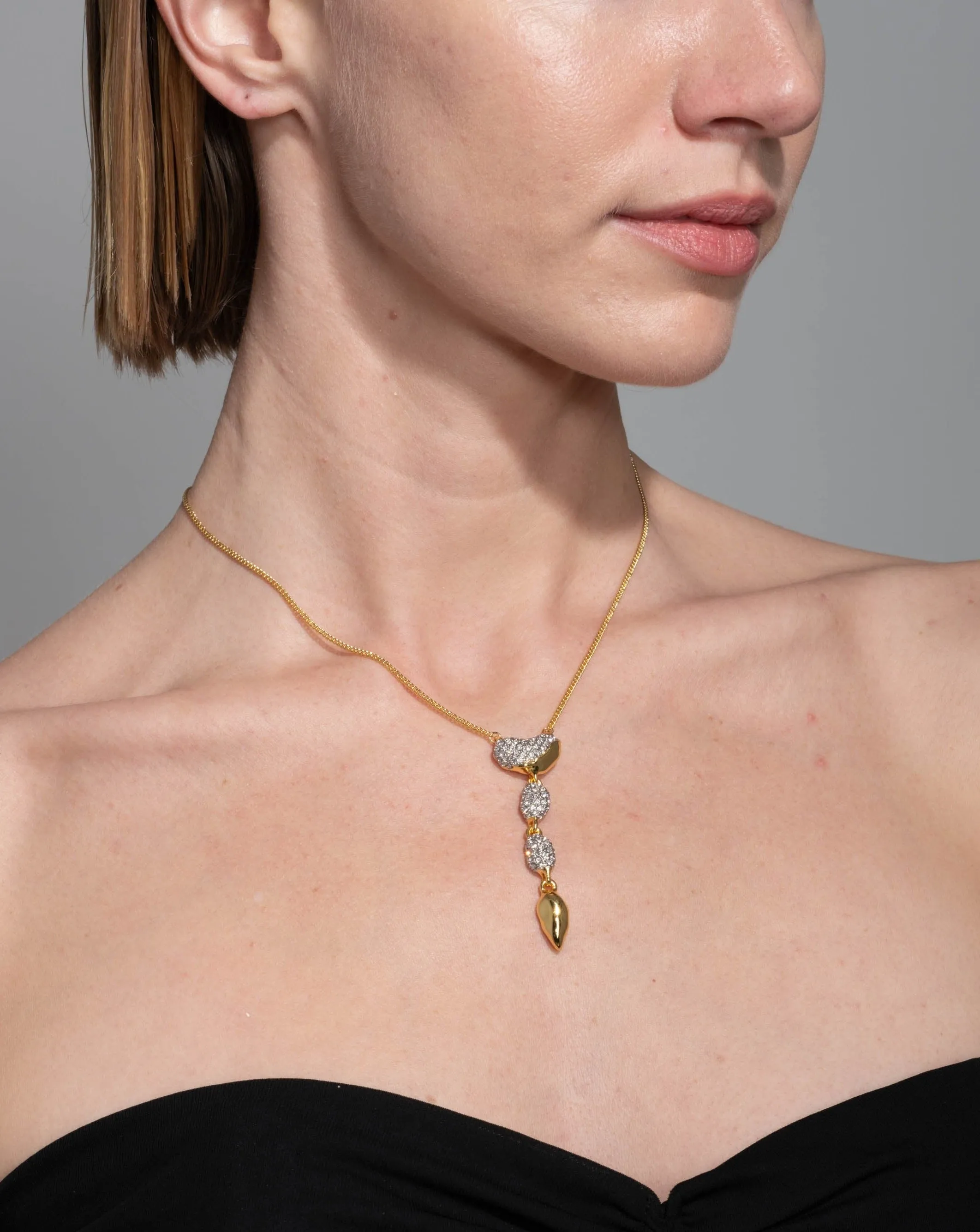 Solanales Crystal Pebble Drop Necklace sold by Alexis Bittar product image thumbnail 3
