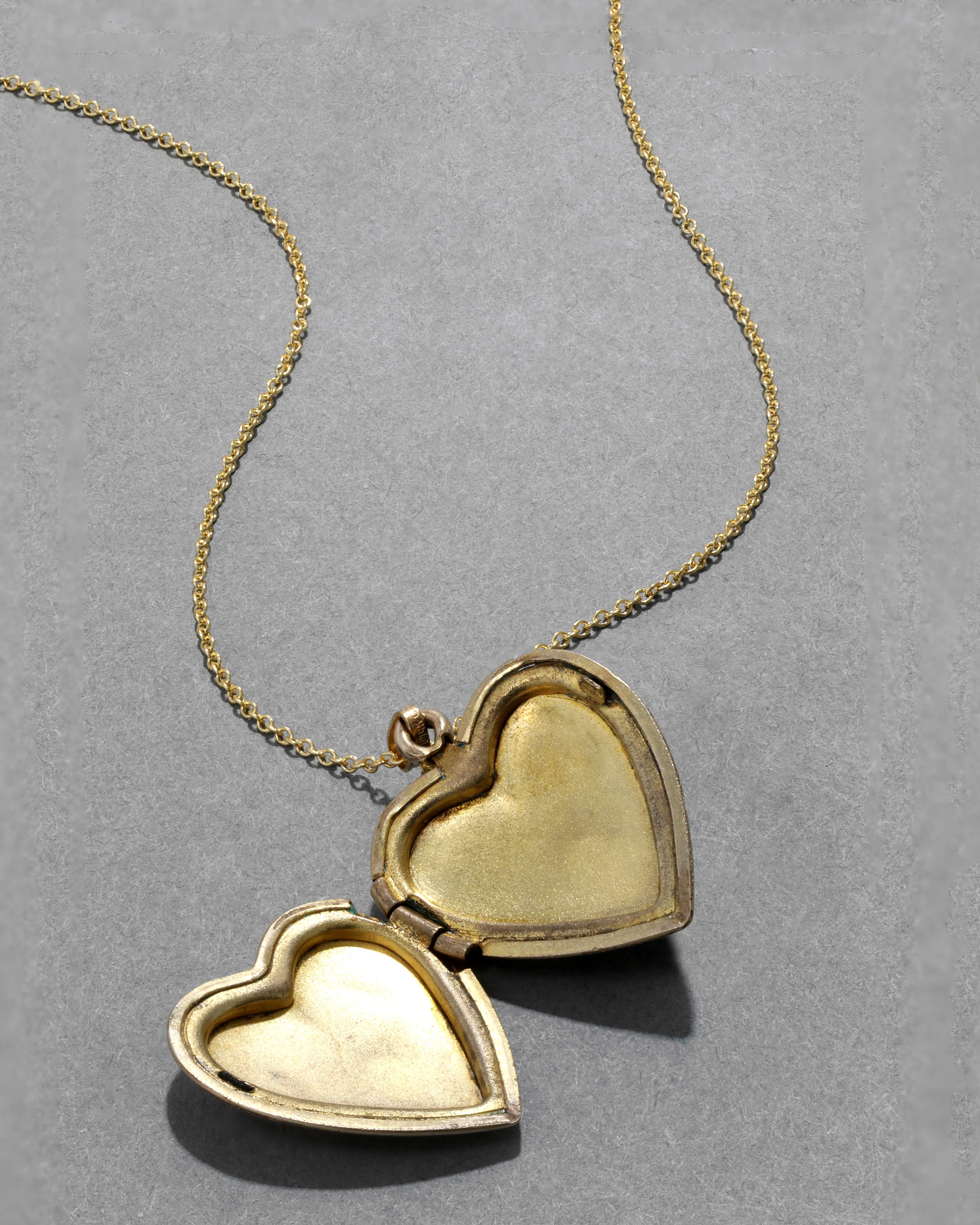 Vintage 1940s 14k Gold Filled Floral Heart Motif Heart Shaped Locket Necklace sold by Alexis Bittar product image thumbnail 3