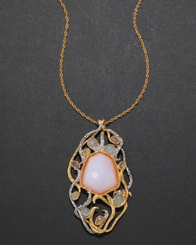 Archive Chalcedony Two Tone Vine Pendant Necklace sold by Alexis Bittar