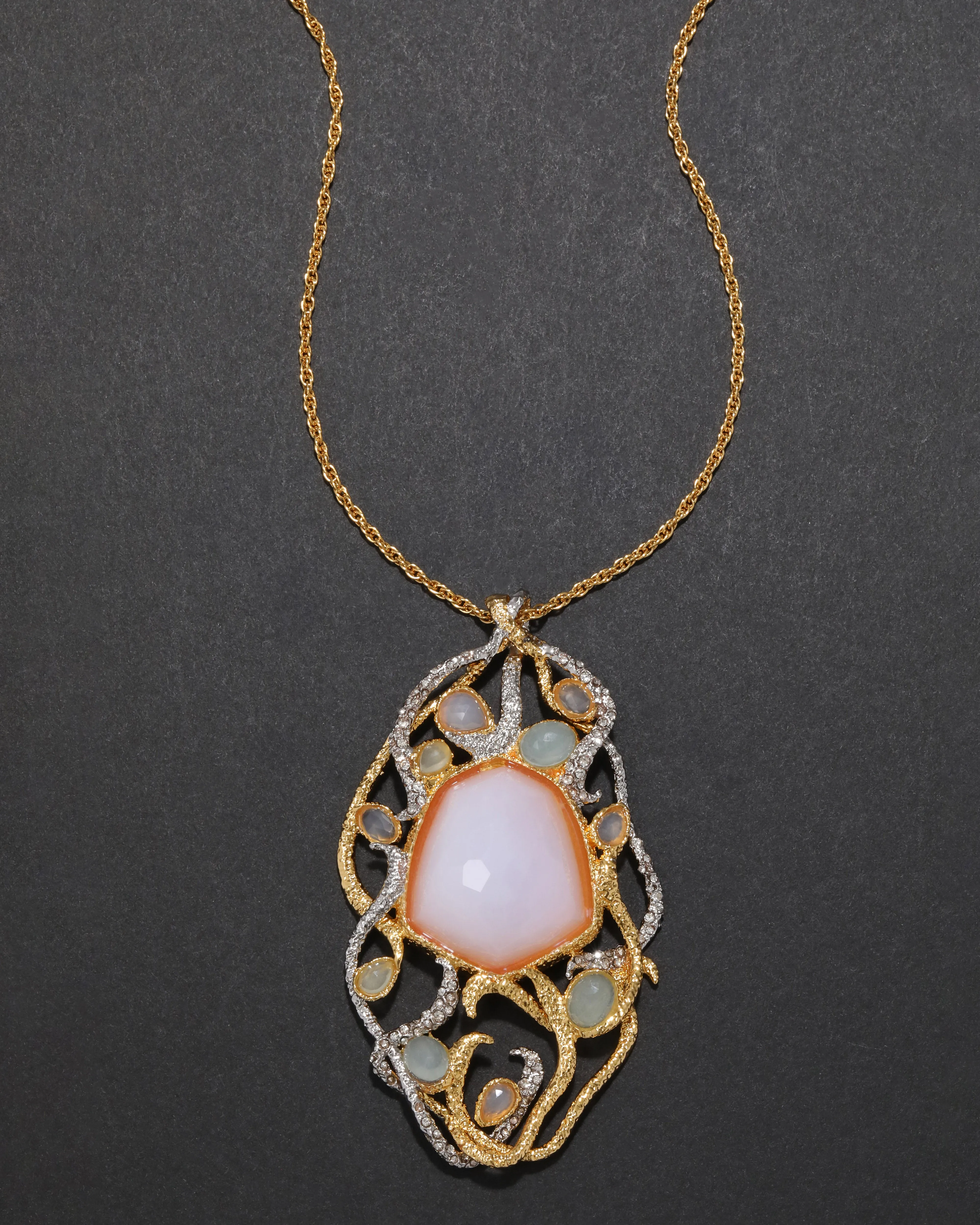 Archive Chalcedony Two Tone Vine Pendant Necklace sold by Alexis Bittar