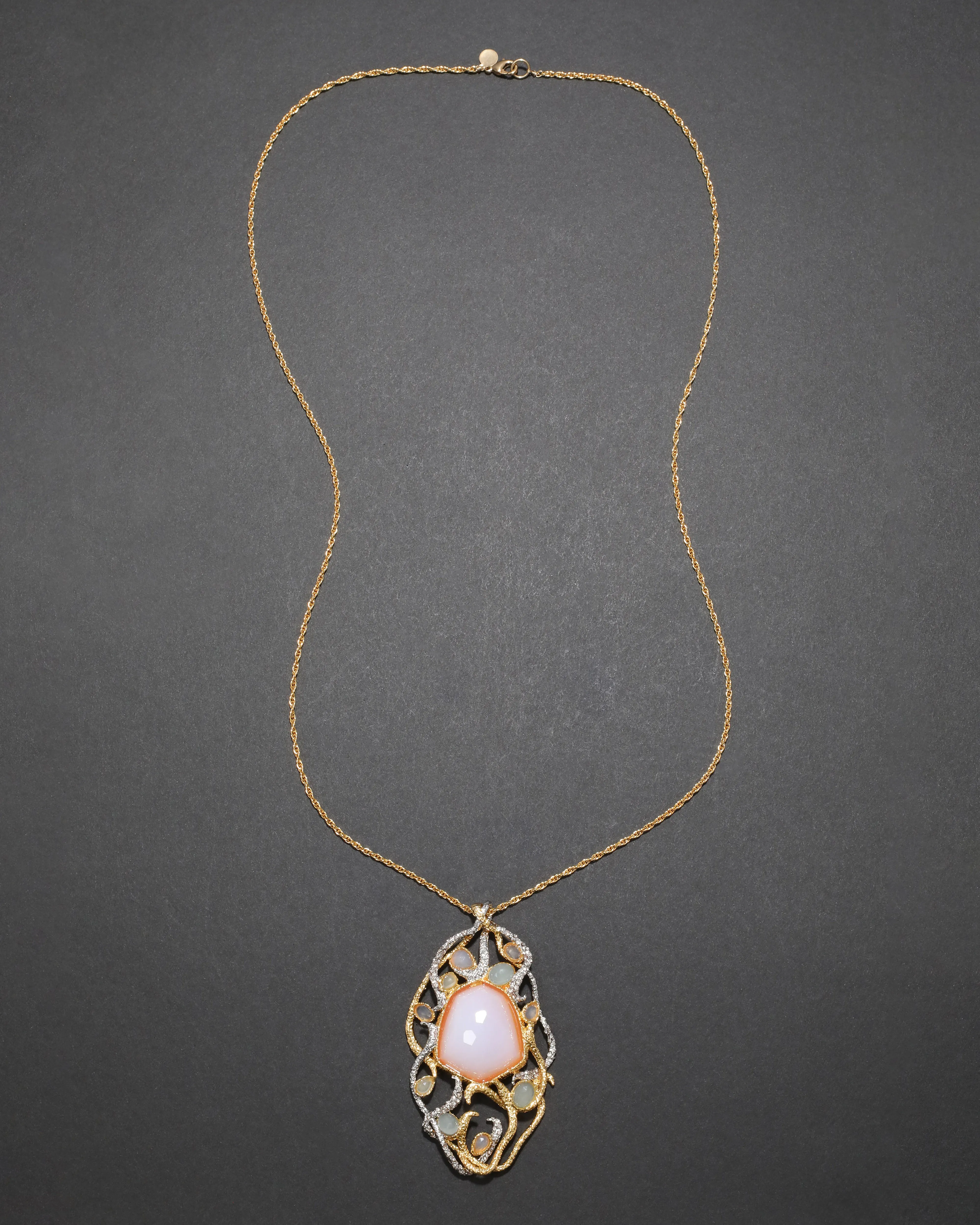 Archive Chalcedony Two Tone Vine Pendant Necklace sold by Alexis Bittar product image thumbnail 2