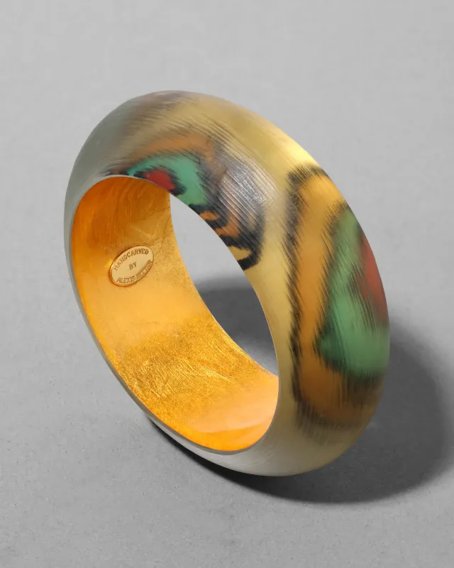 Archive Lucite Bangle Bracelet - Peacock Feather sold by Alexis Bittar
